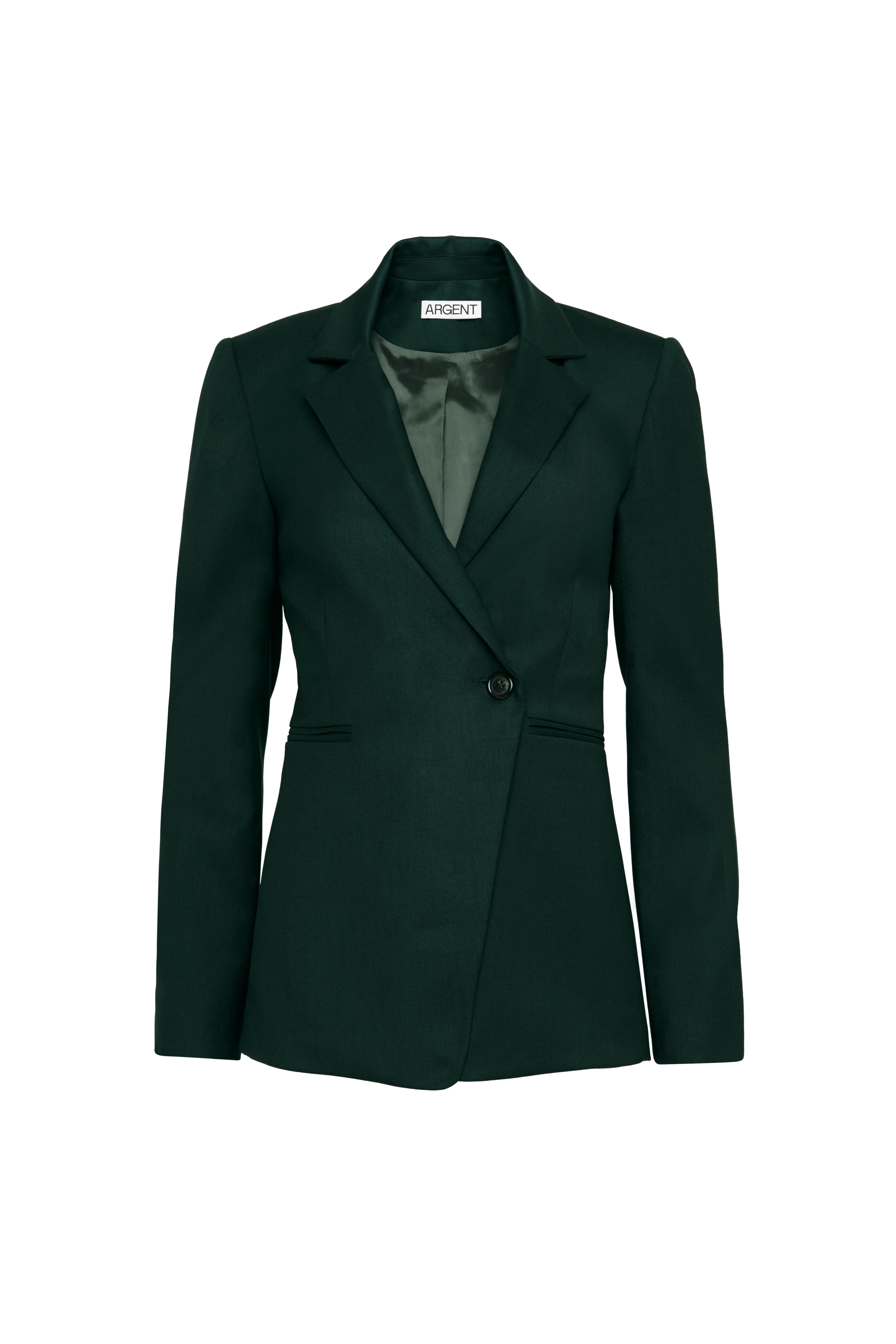 Asymmetrical Blazer in Seasonless Wool | Deep Forest - Image 8