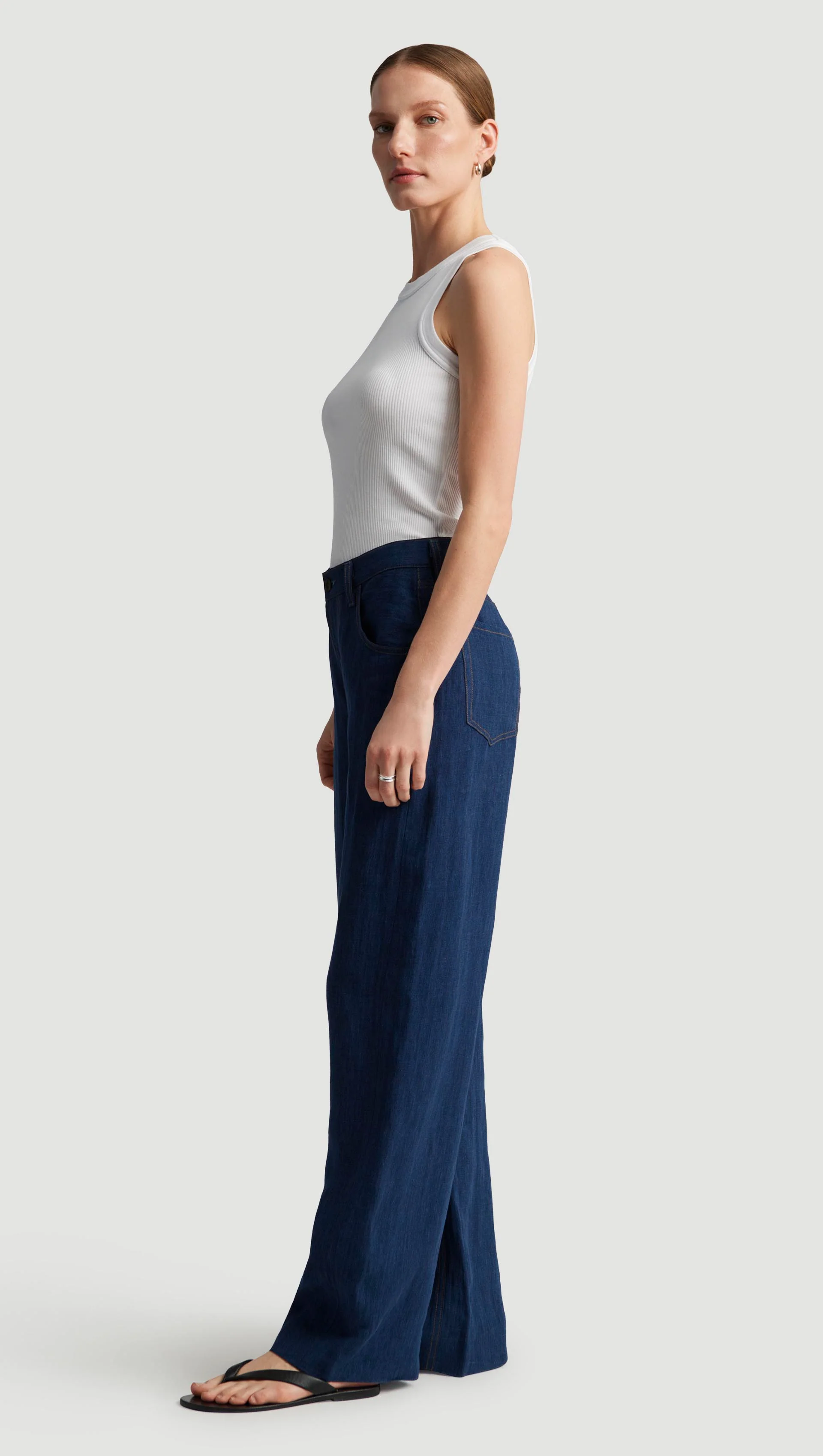 Ayla Baggy in Linen | Denim - Image 4