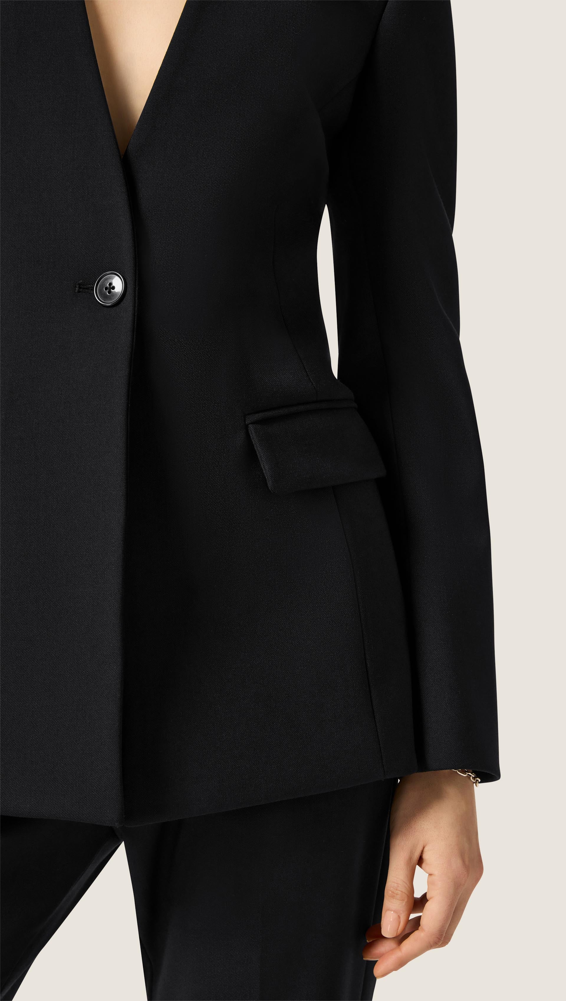 Baxter Blazer in Heavy Wool Twill | Black - Image 2