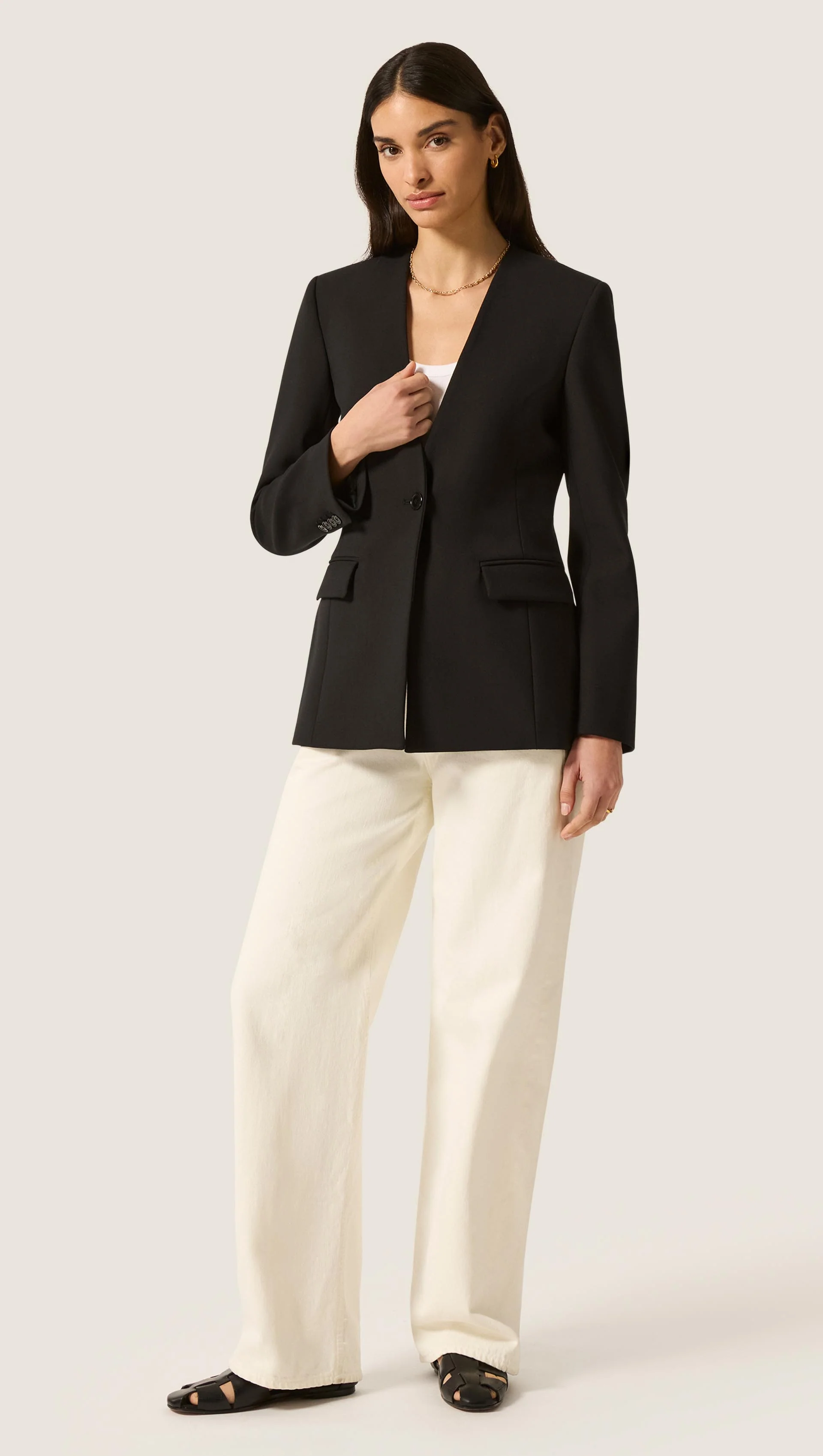 Baxter Blazer in Heavy Wool Twill | Black - Image 7
