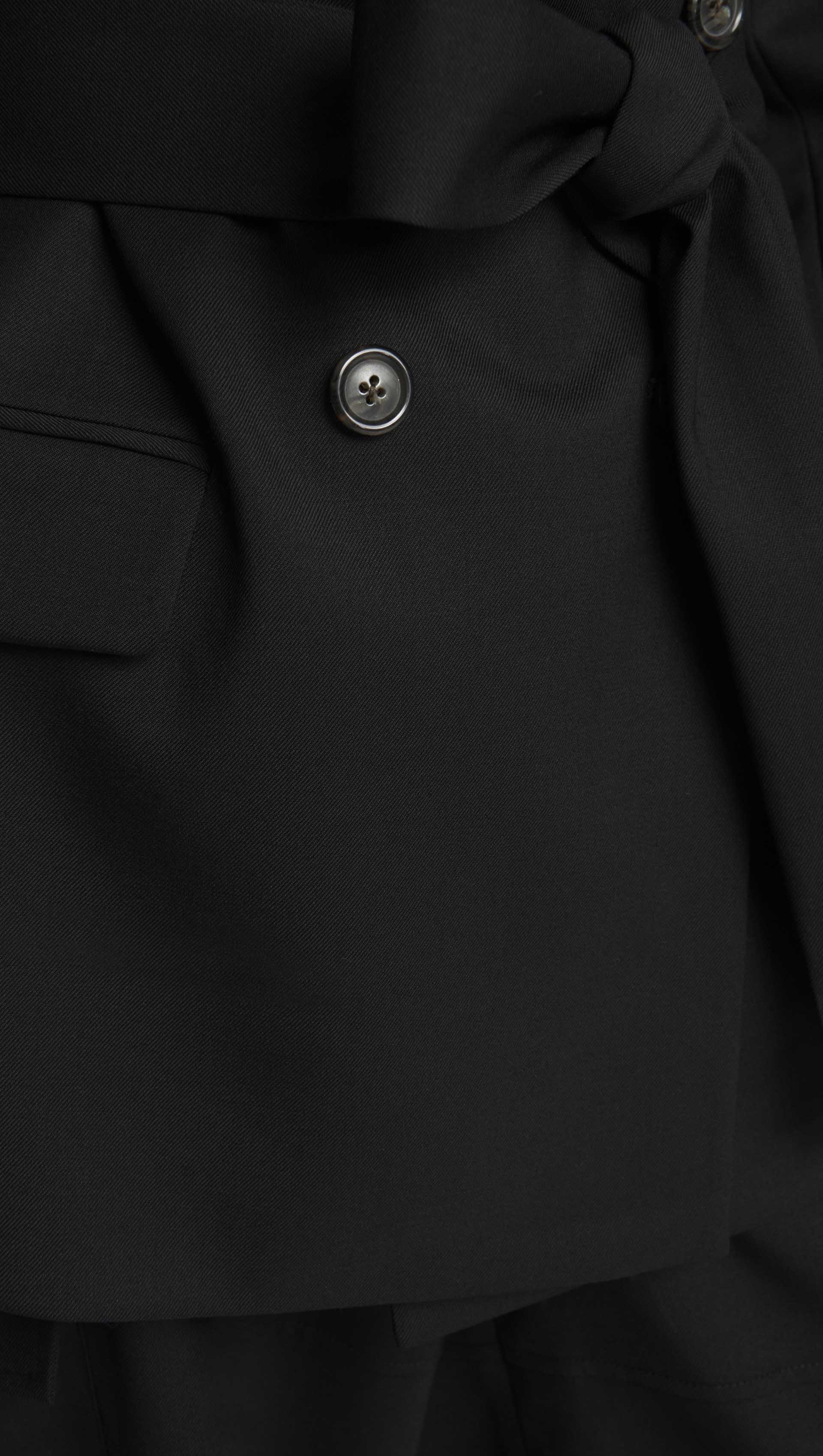 Belted Peak Lapel Blazer in Seasonless Wool | Black - Image 6