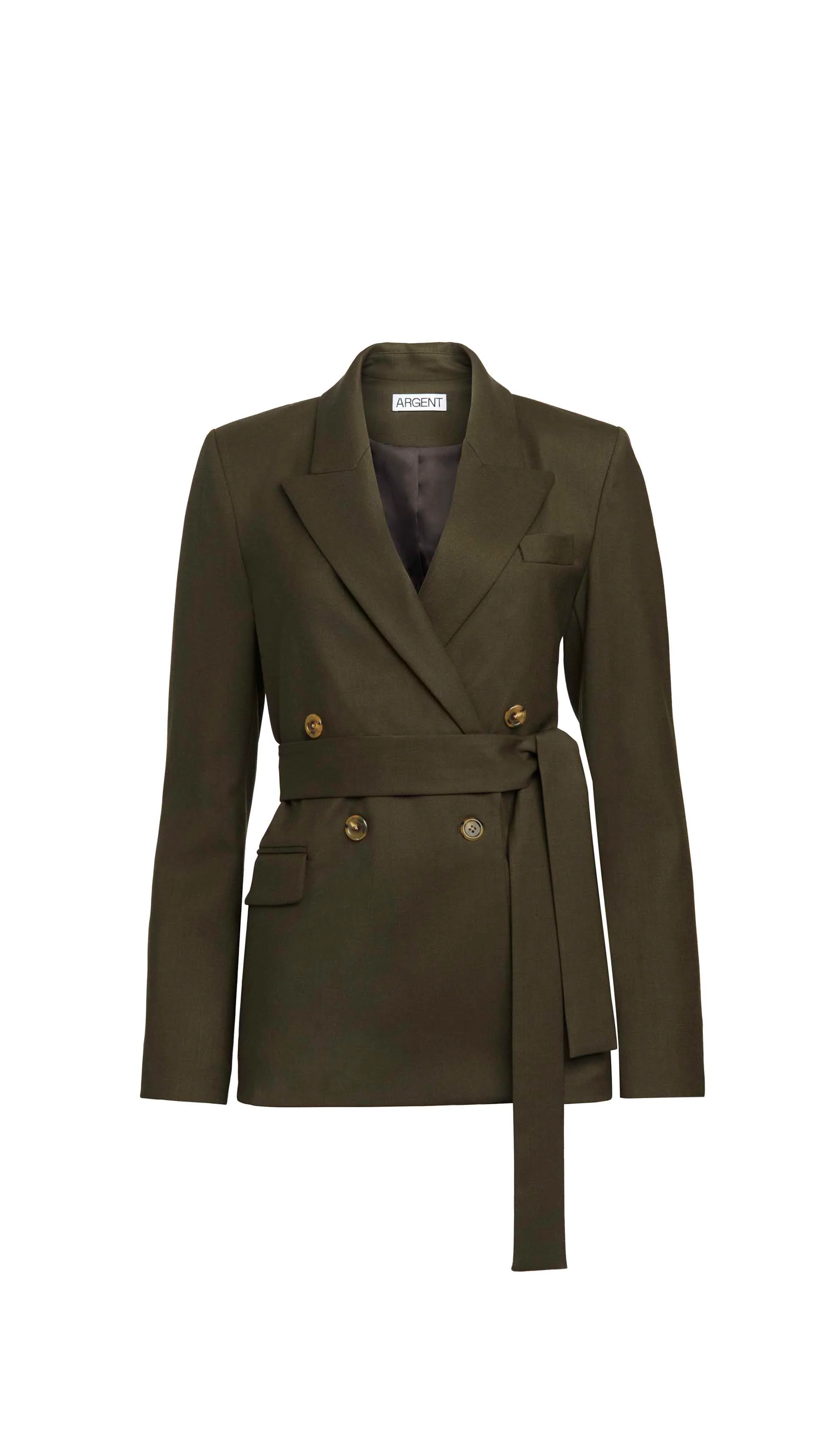 Belted Peak Lapel Blazer in Seasonless Wool | Tobacco - Image 6