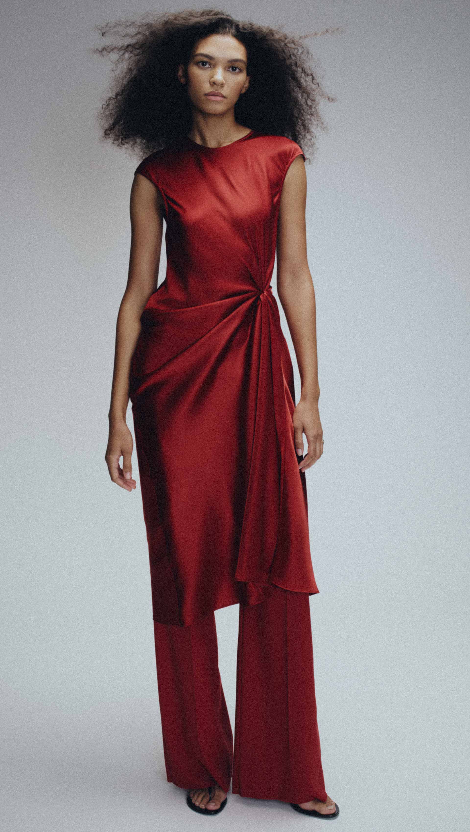 Bias Dress in Silk Charmeuse | Bordeaux - Image 6