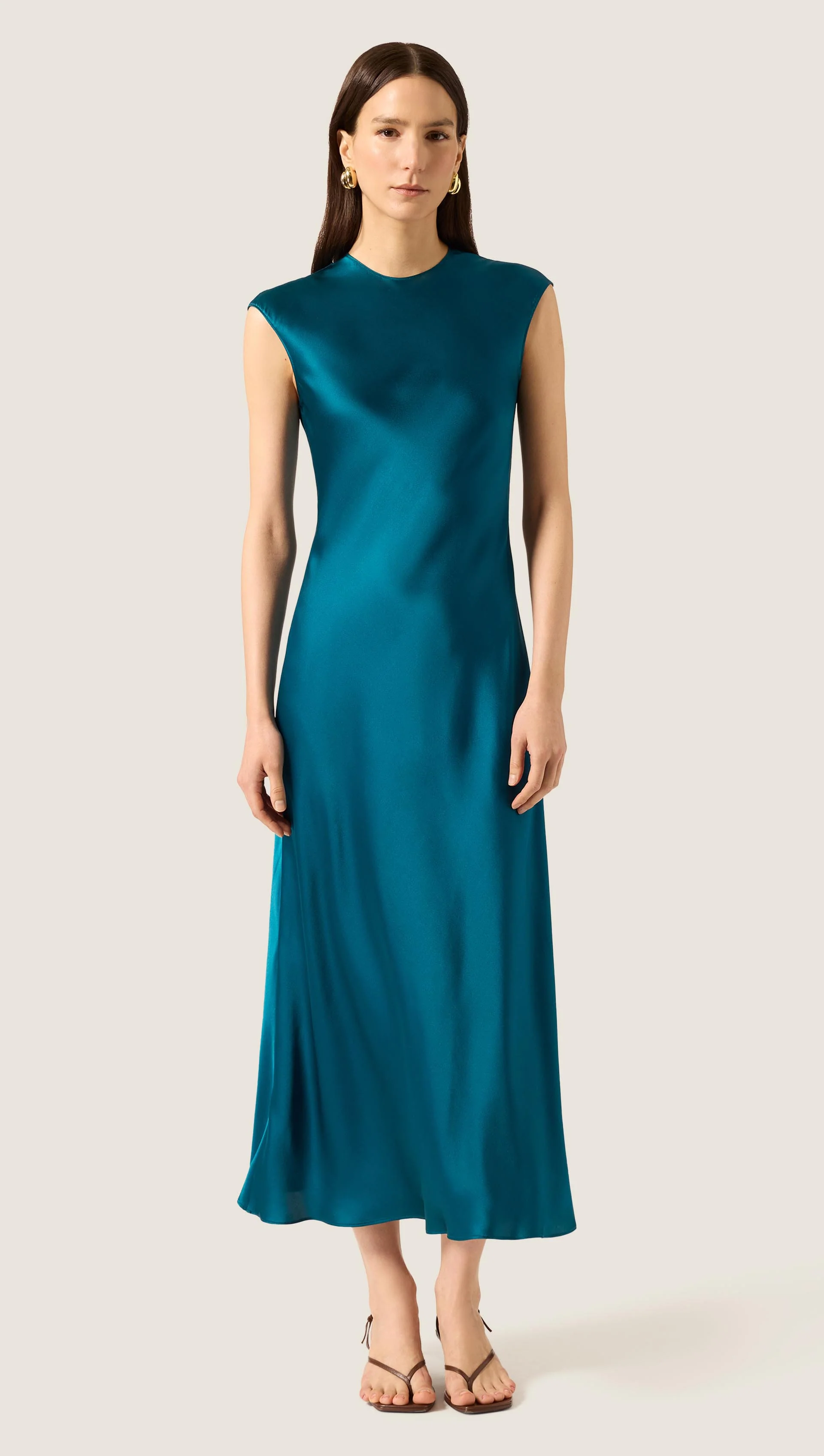 Bias Dress in Silk Charmeuse | Deep Teal