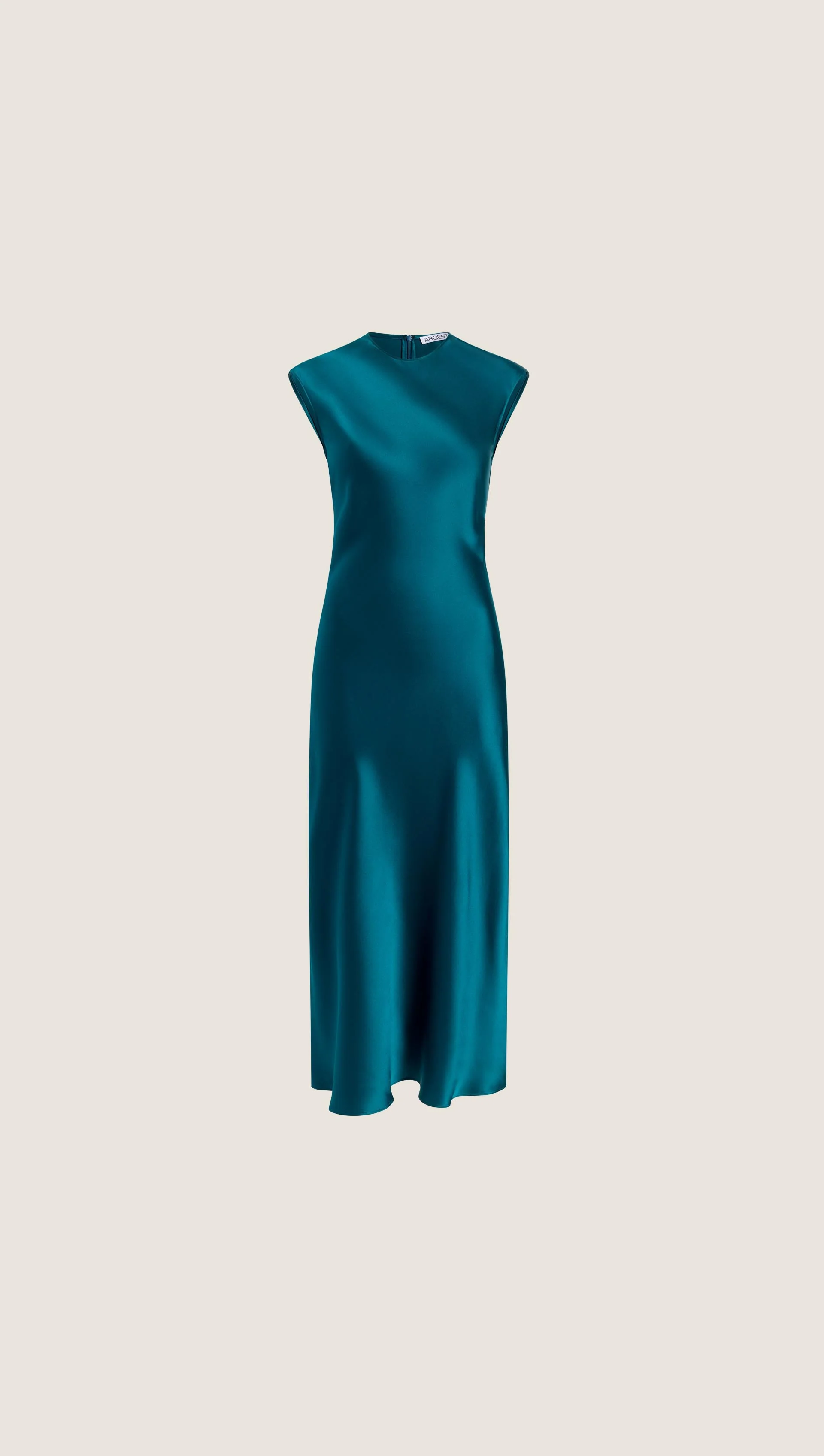 Bias Dress in Silk Charmeuse | Deep Teal - Image 6
