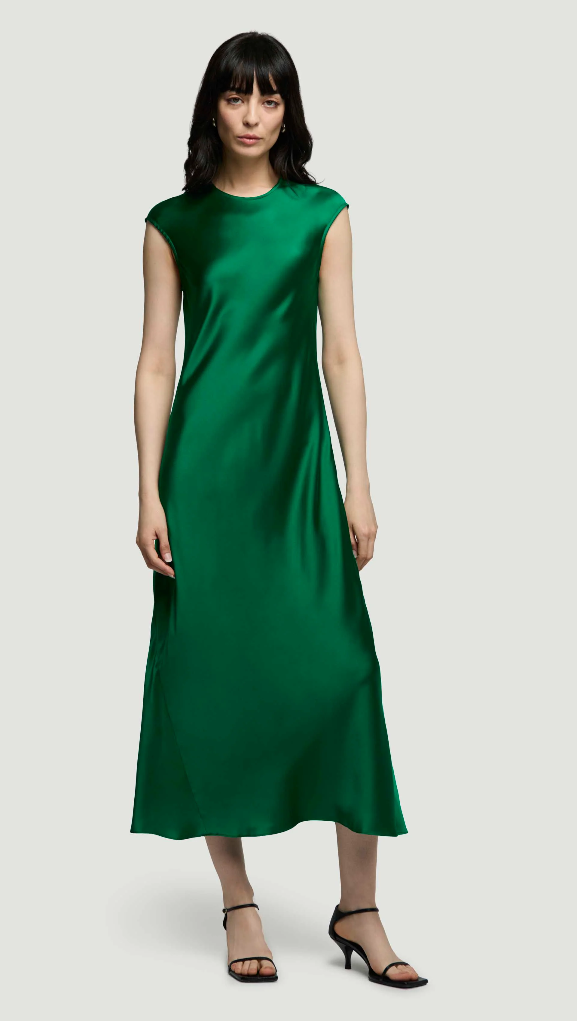 Bias Dress in Silk Charmeuse | Jade - Image 3