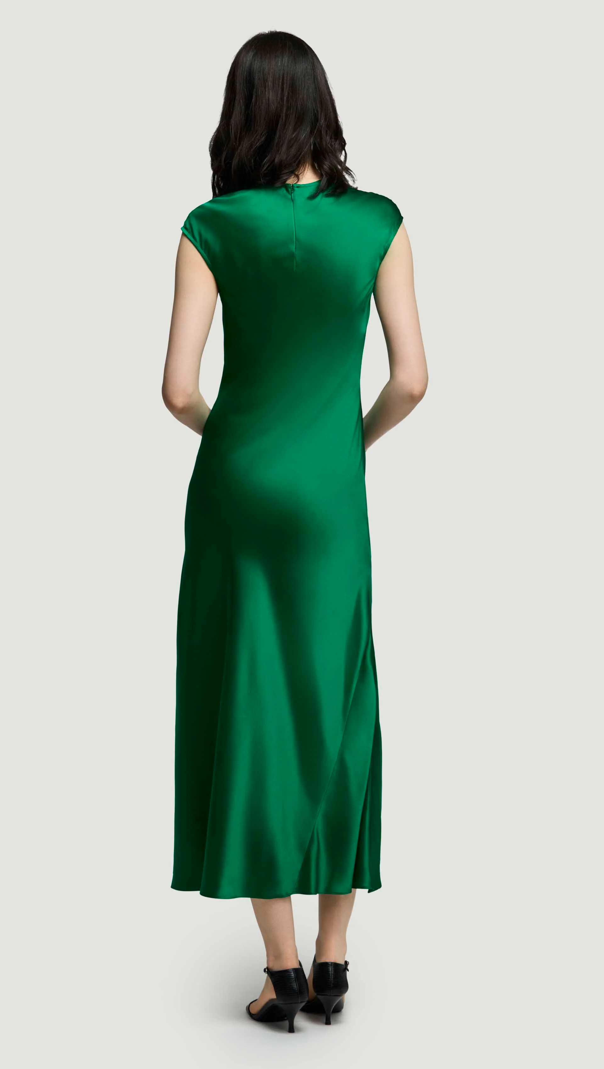 Bias Dress in Silk Charmeuse | Jade - Image 4