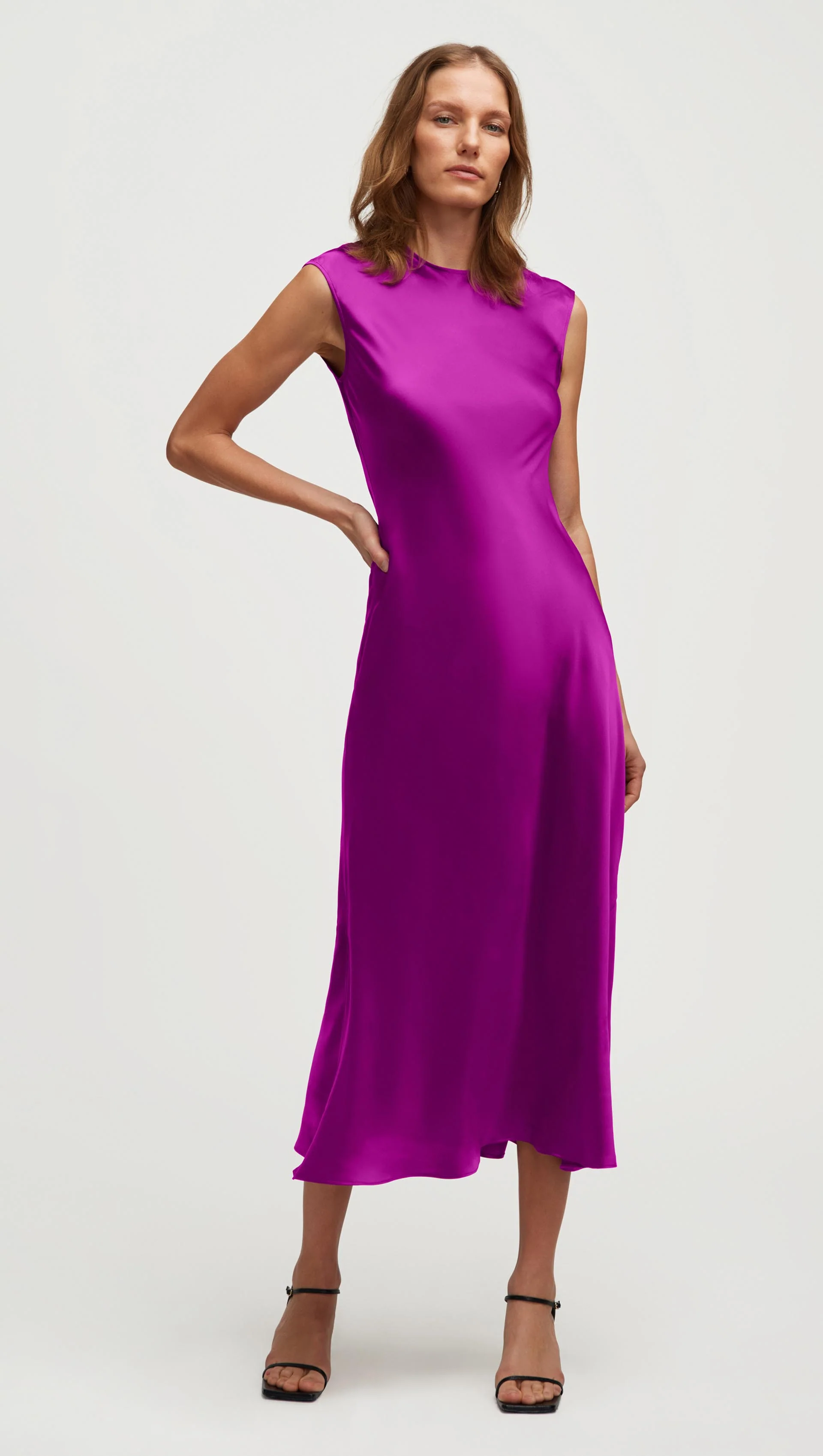 Bias Dress in Silk Charmeuse | Orchid - Image 3