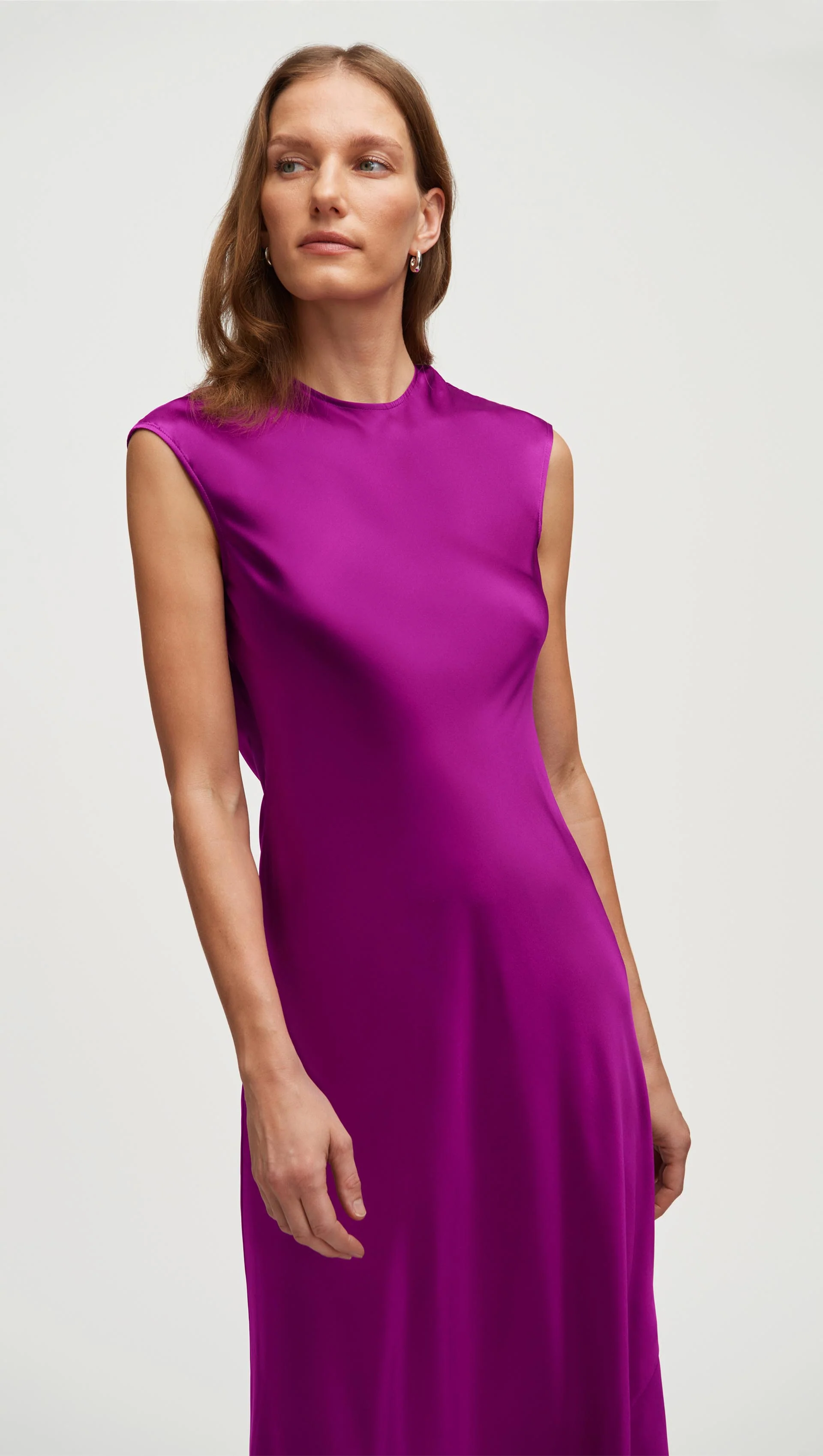 Bias Dress in Silk Charmeuse | Orchid - Image 4