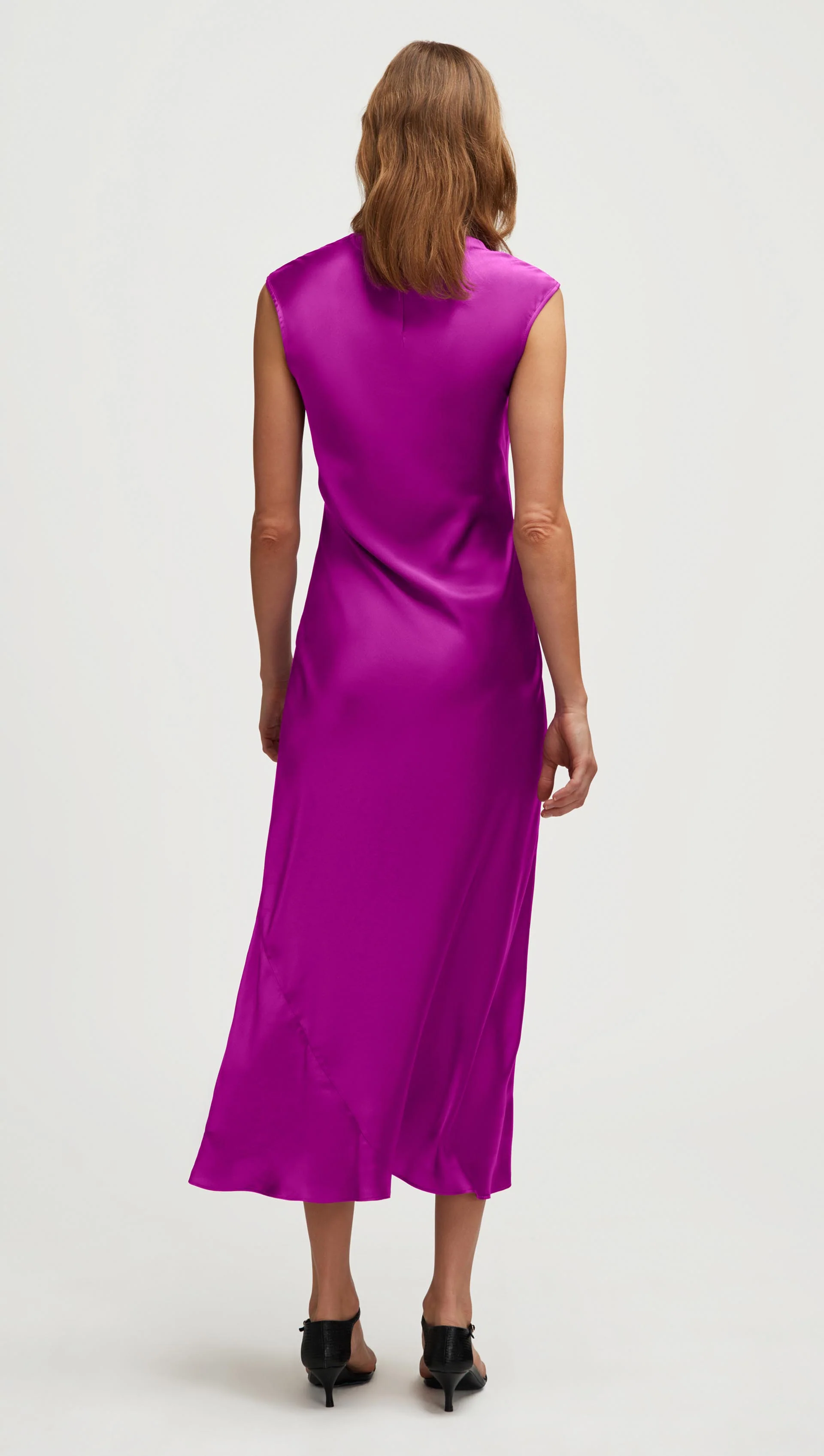 Bias Dress in Silk Charmeuse | Orchid - Image 5
