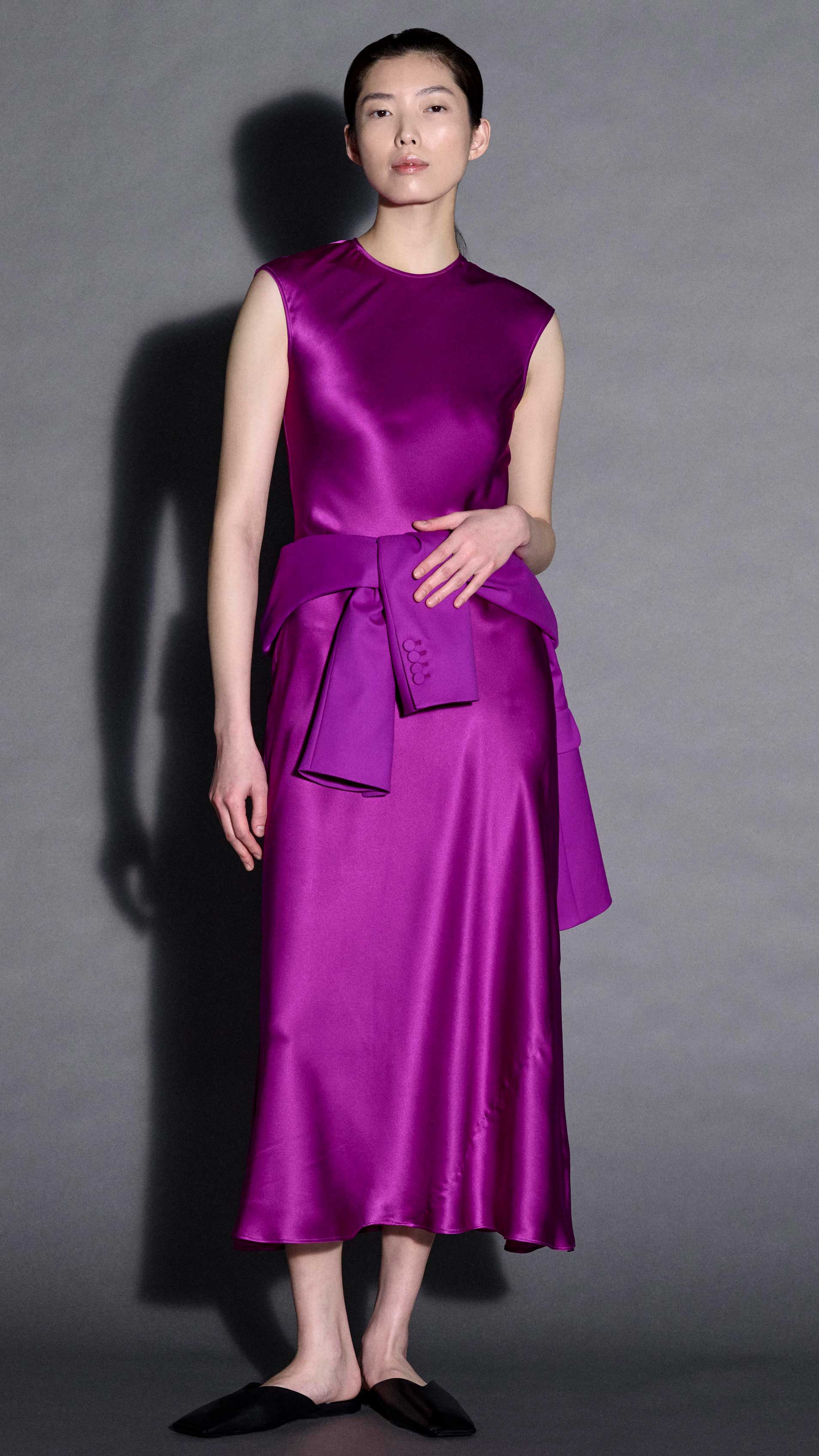 Bias Dress in Silk Charmeuse | Orchid - Image 7
