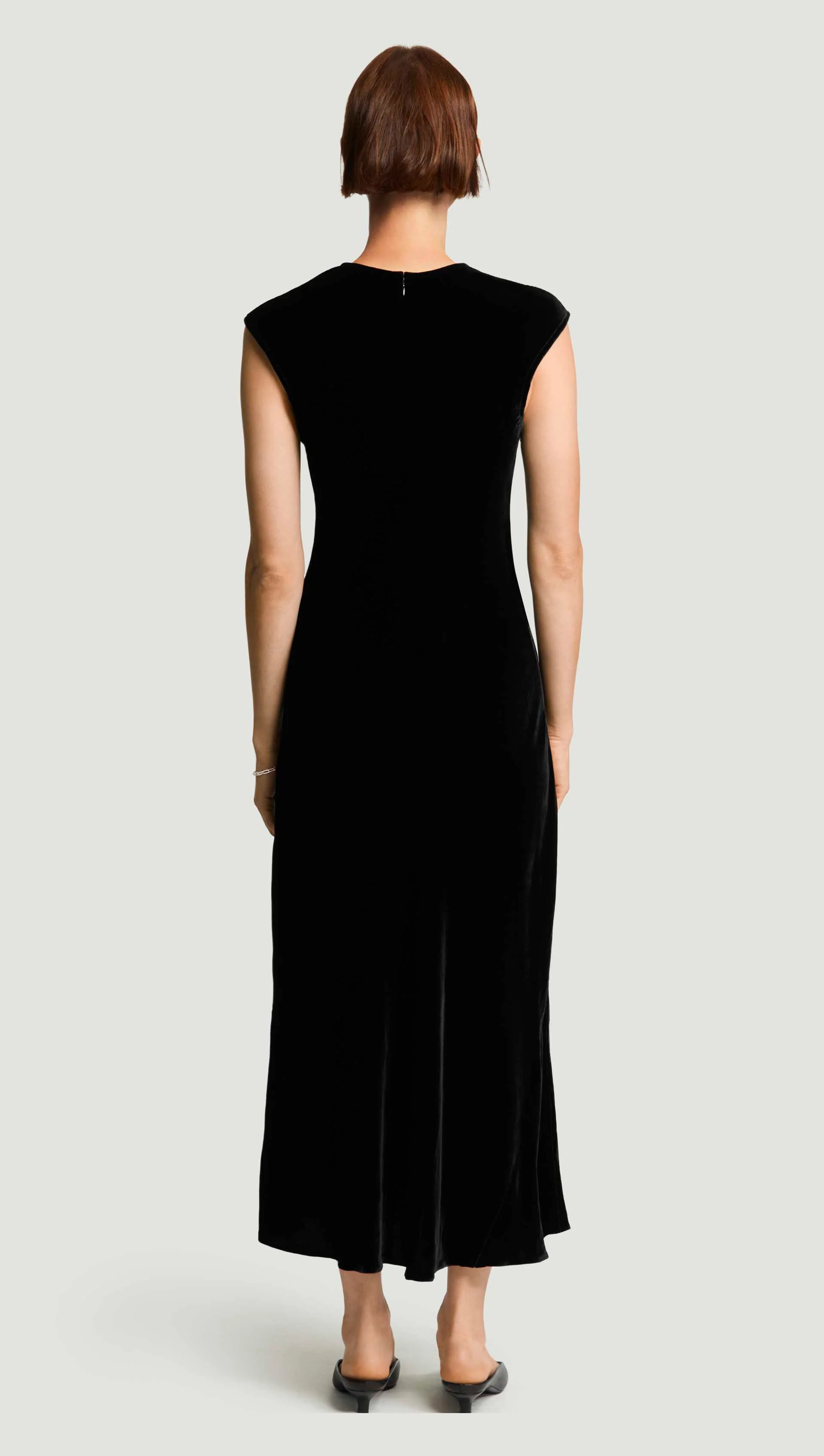 Bias Dress in Velvet | Black - Image 3