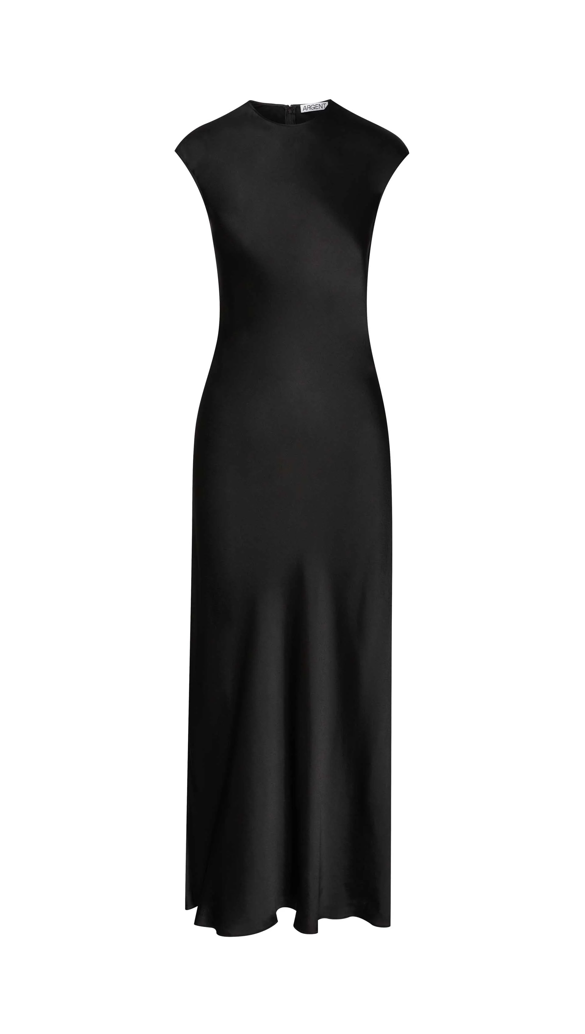 Bias Dress in Viscose Satin | Black - Image 10