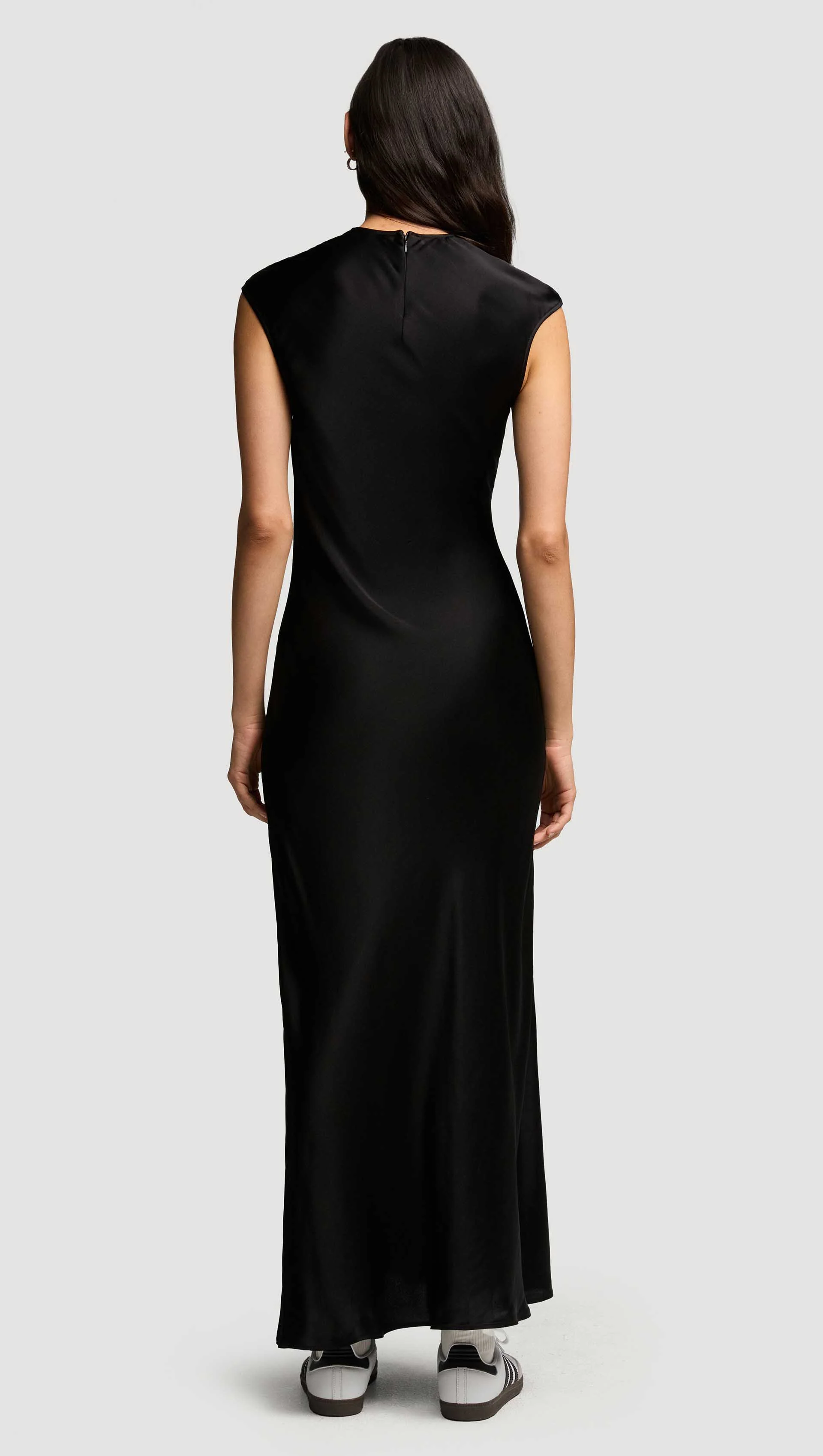 Bias Dress in Viscose Satin | Black - Image 4
