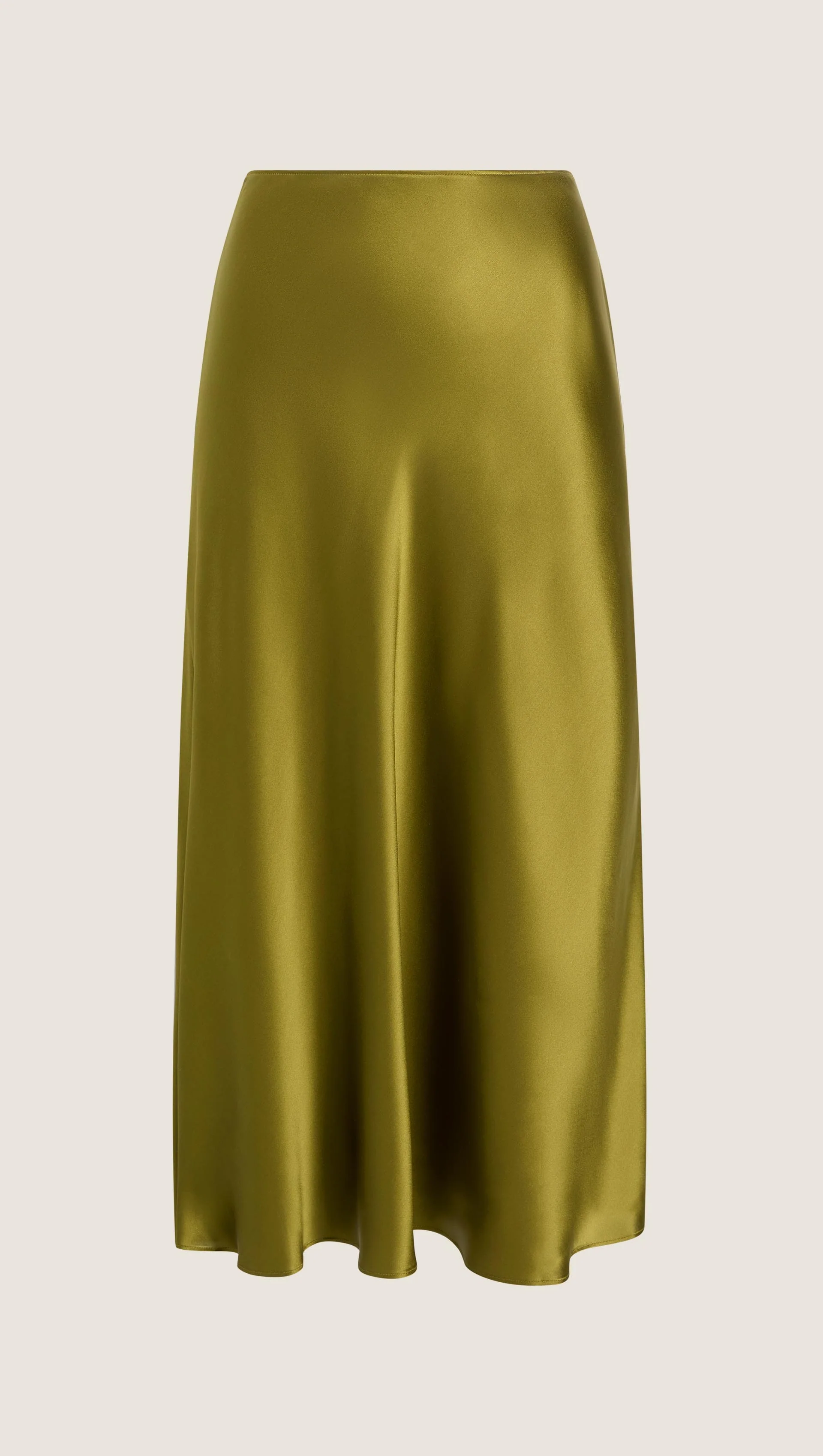 Bias Midi Skirt in Silk Charmeuse | Pickle - Image 7