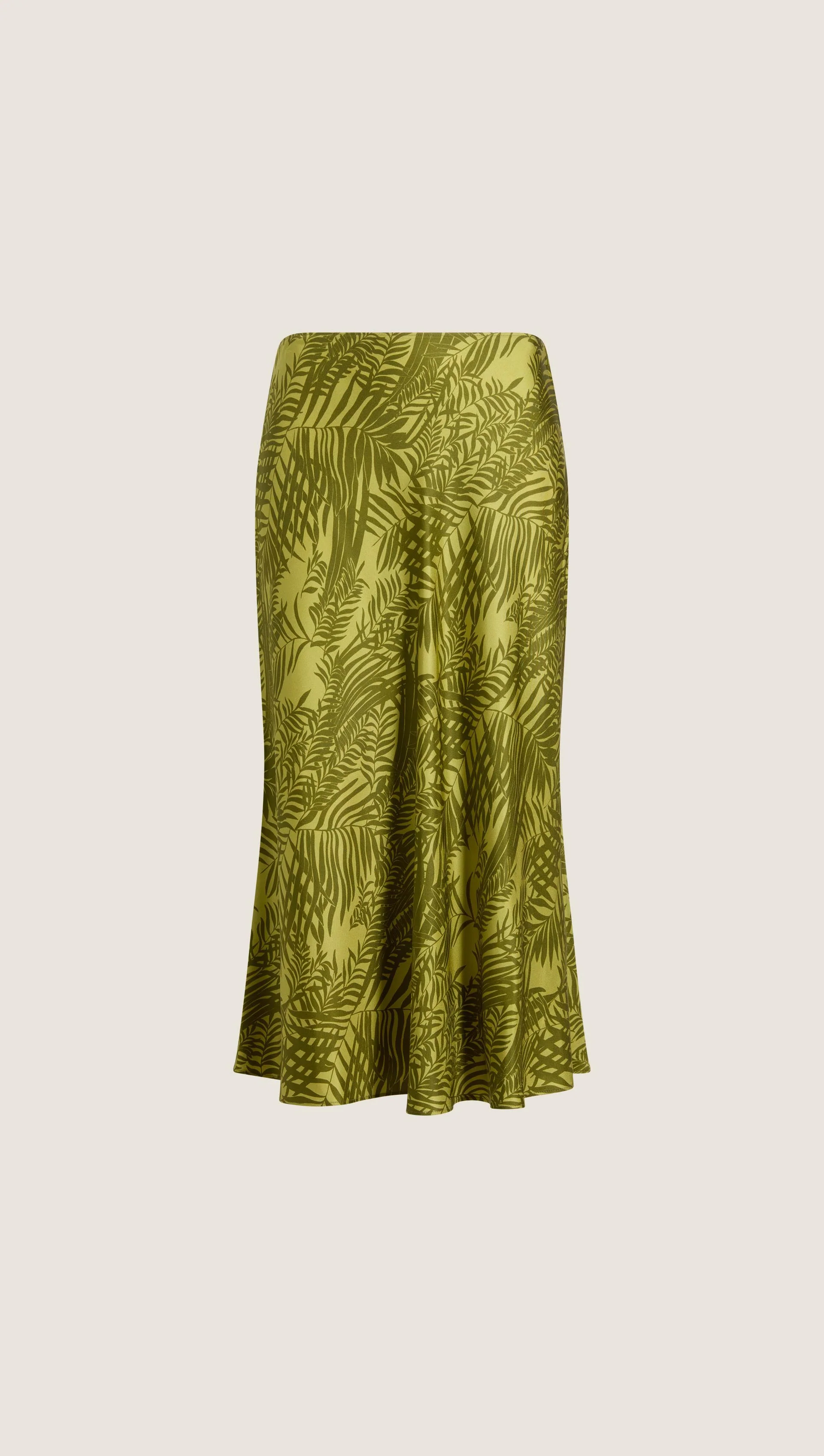 Bias Midi Skirt in Silk Twill | Green Fern - Image 6