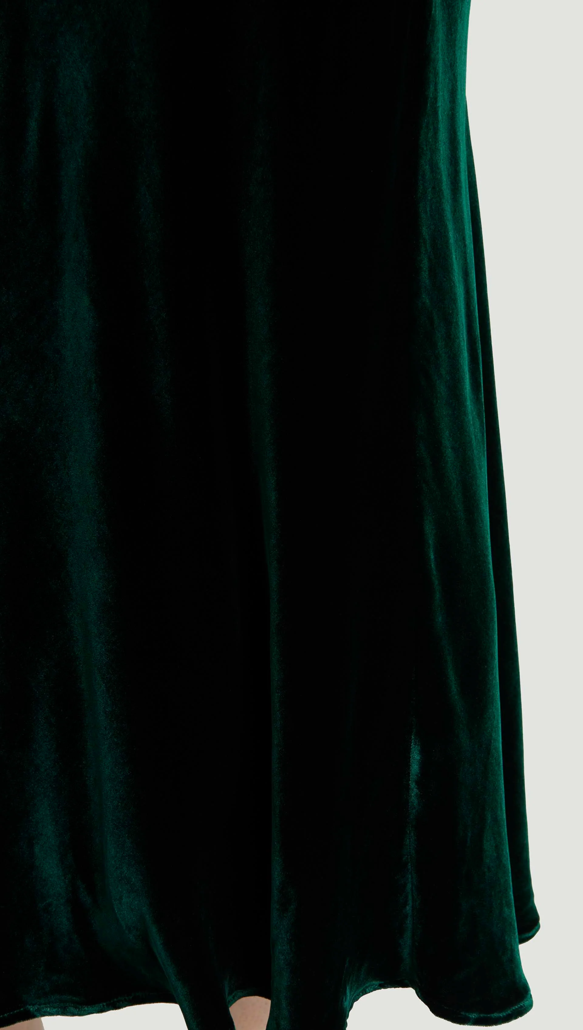 Bias Midi Skirt in Velvet | Deep Forest - Image 5