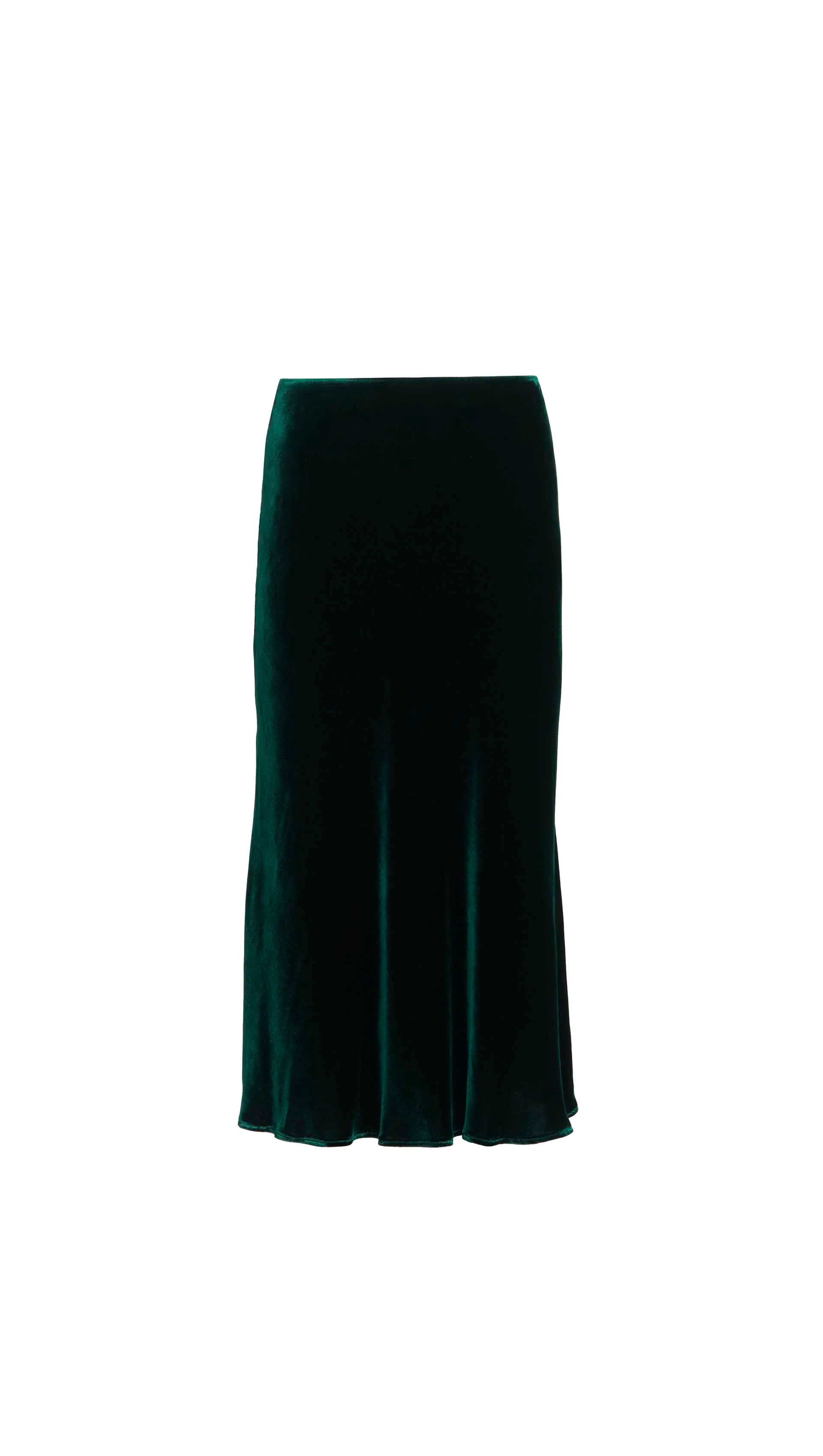 Bias Midi Skirt in Velvet | Deep Forest - Image 6
