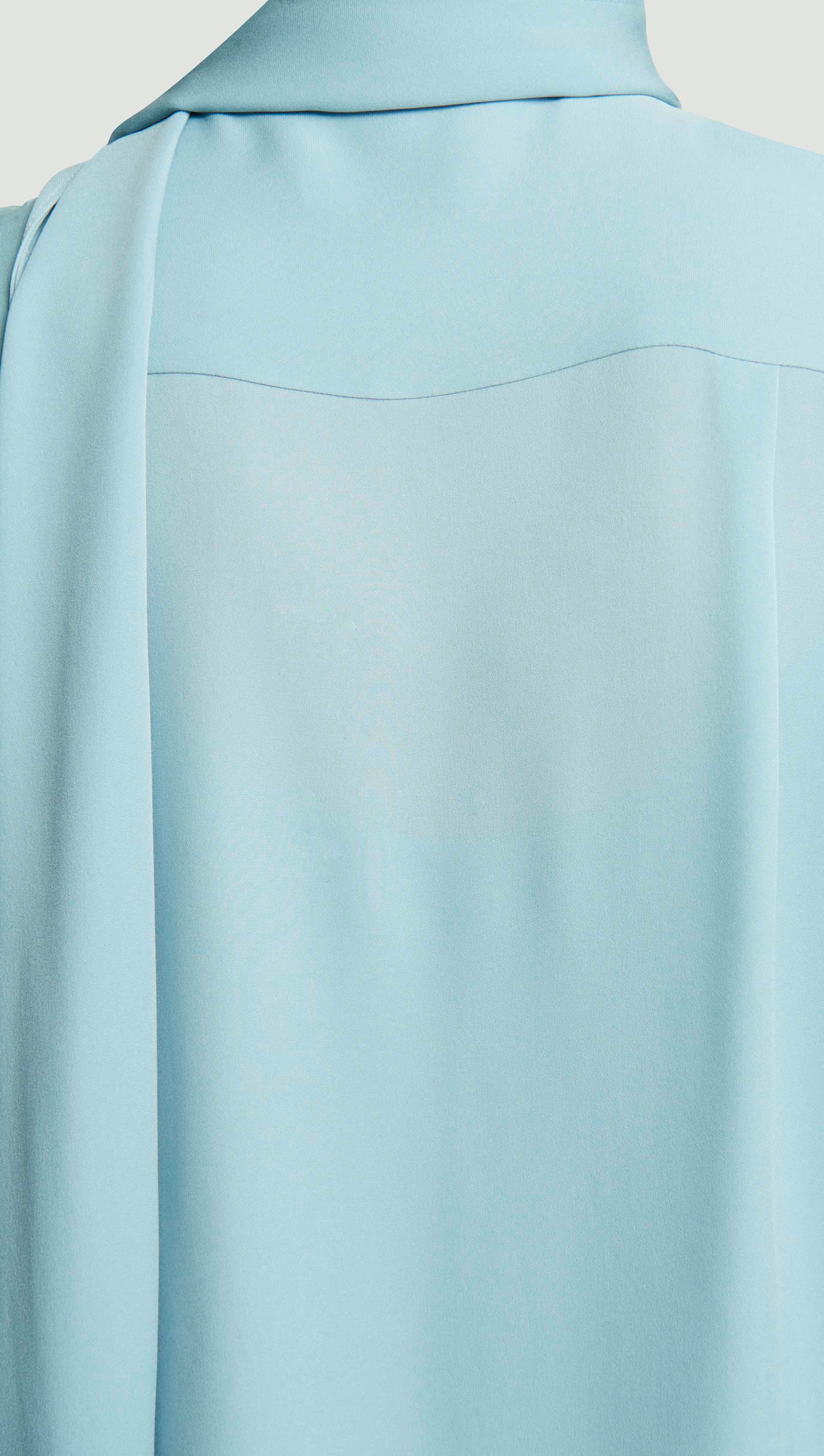 Bow Blouse in Double Georgette | Baby Blue - Image 7