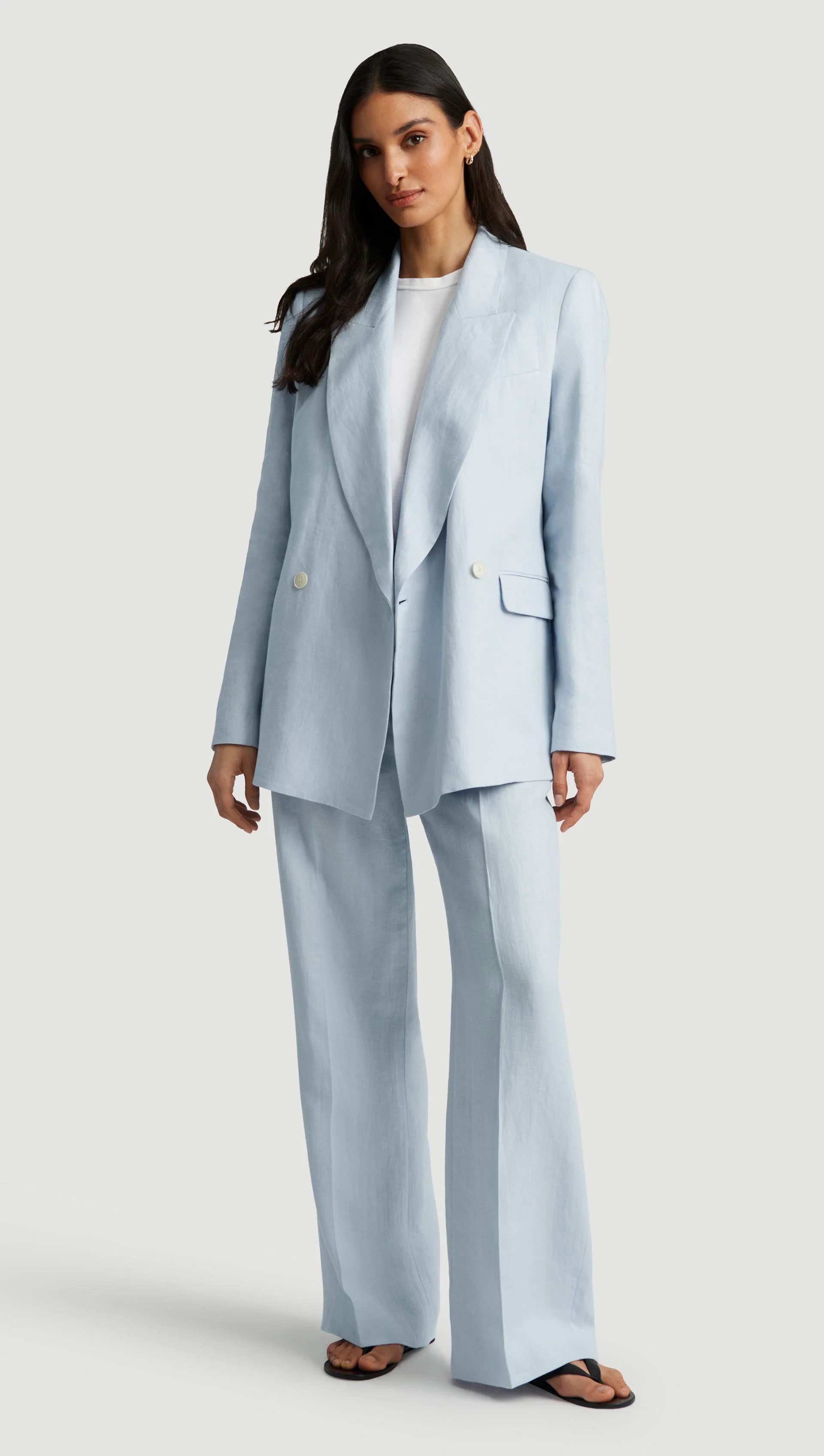 Brooklyn Blazer in Linen Twill | Glacier - Image 3