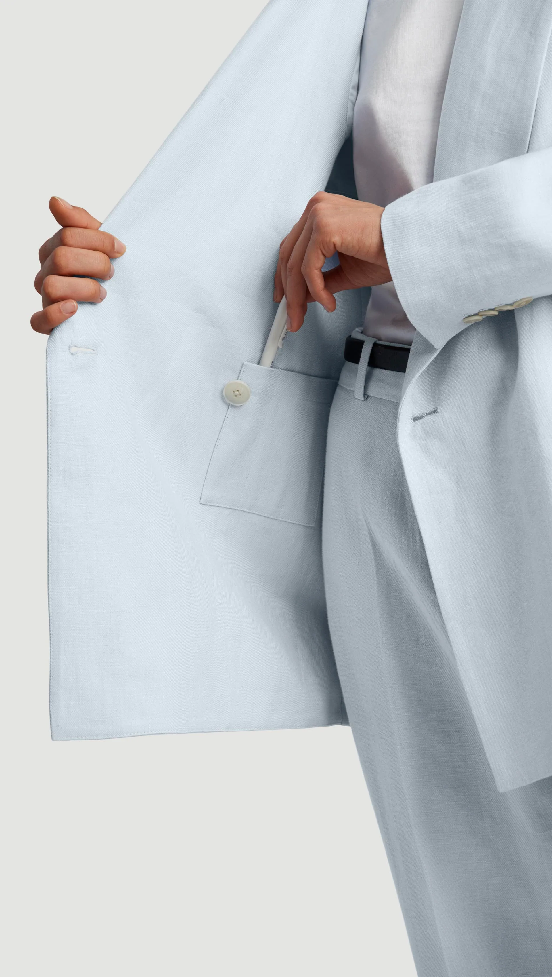 Brooklyn Blazer in Linen Twill | Glacier - Image 6