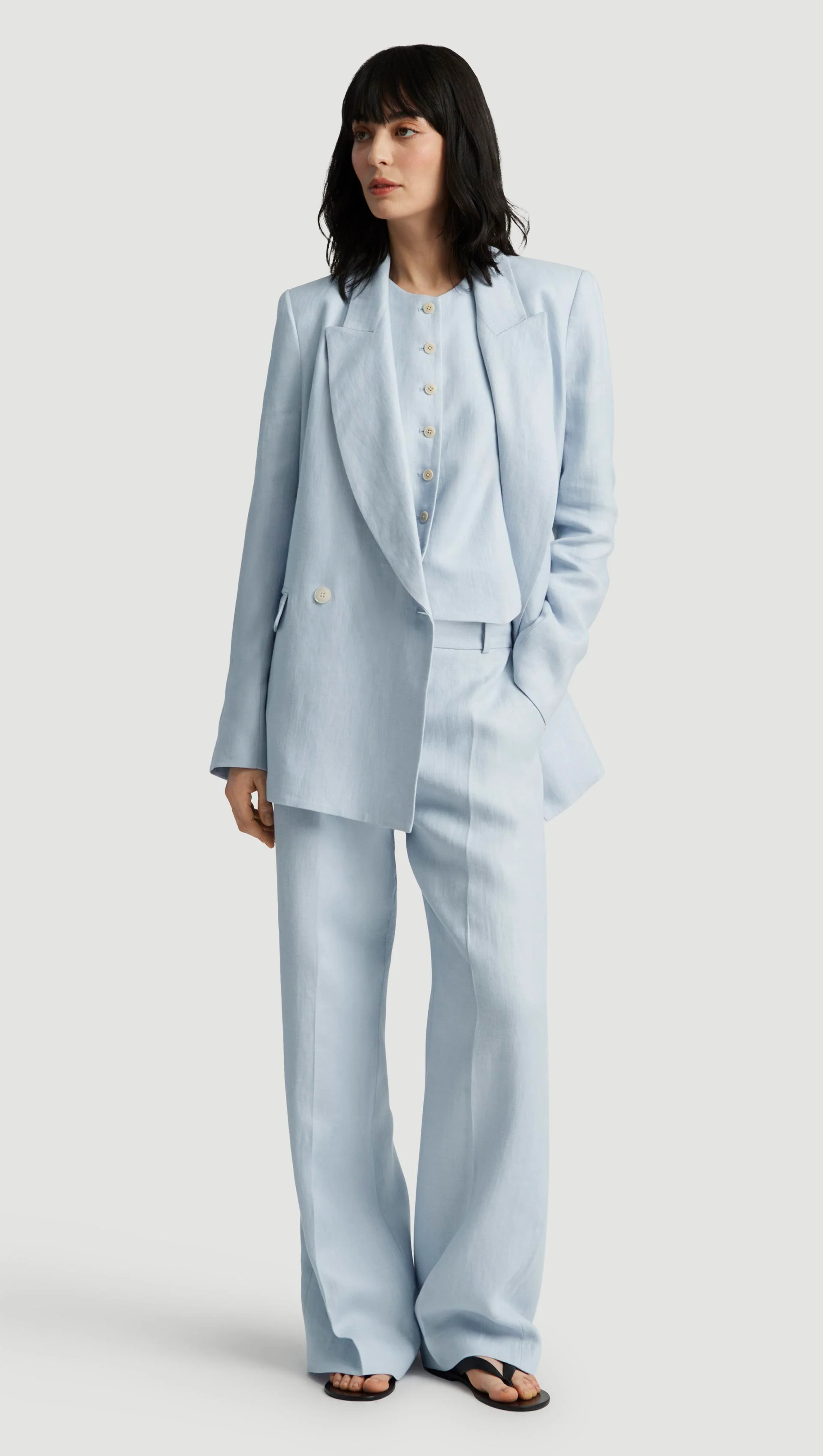 Brooklyn Blazer in Linen Twill | Glacier - Image 7