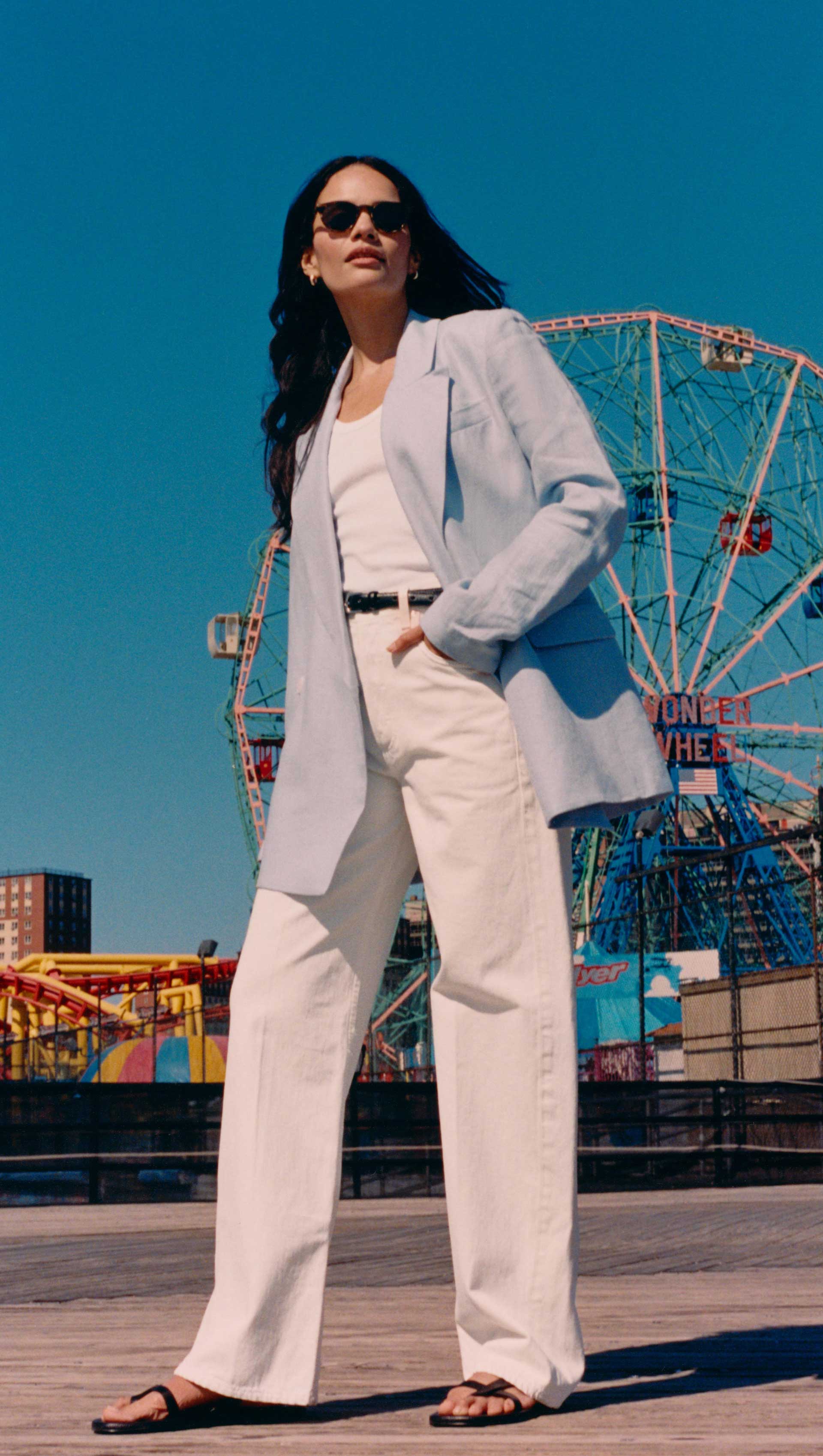 Brooklyn Blazer in Linen Twill | Glacier - Image 8