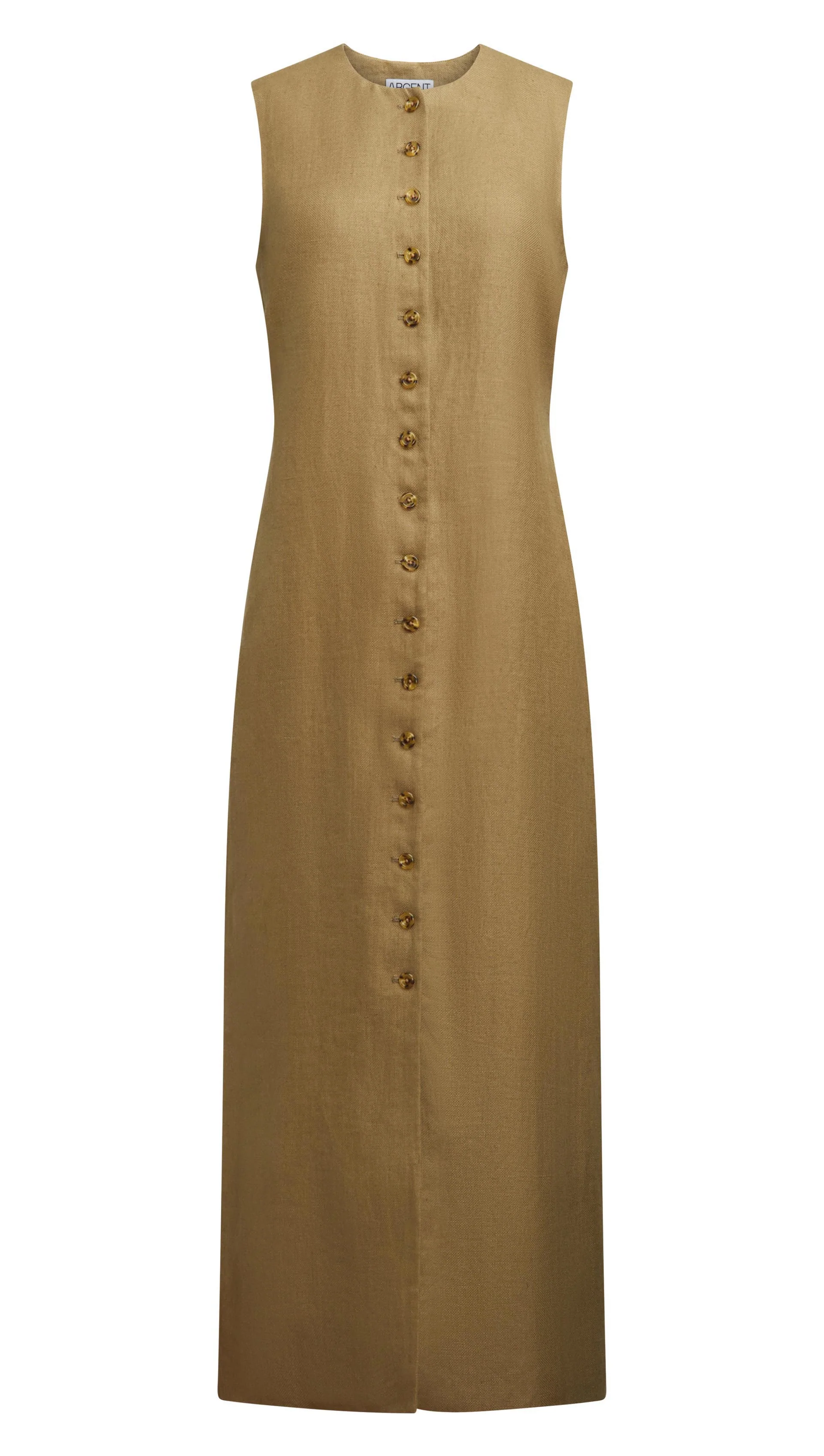 Button Dress in Basket Weave Linen | Fern - Image 7