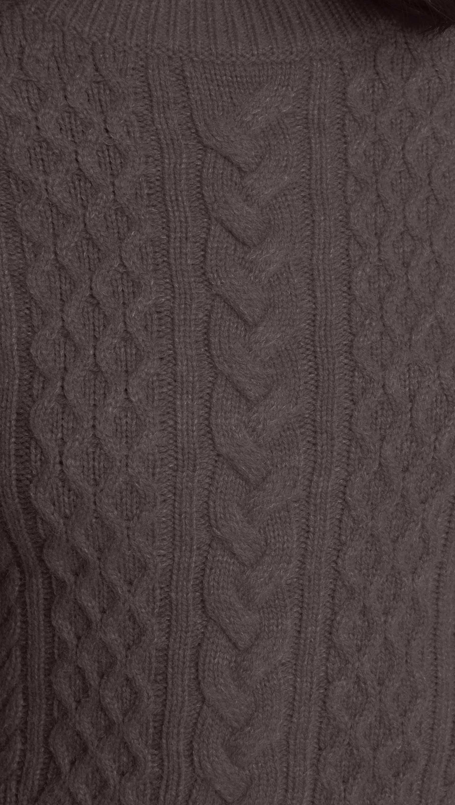 Cable Raglan Sweater in Lambswool | Tornado Brown - Image 7