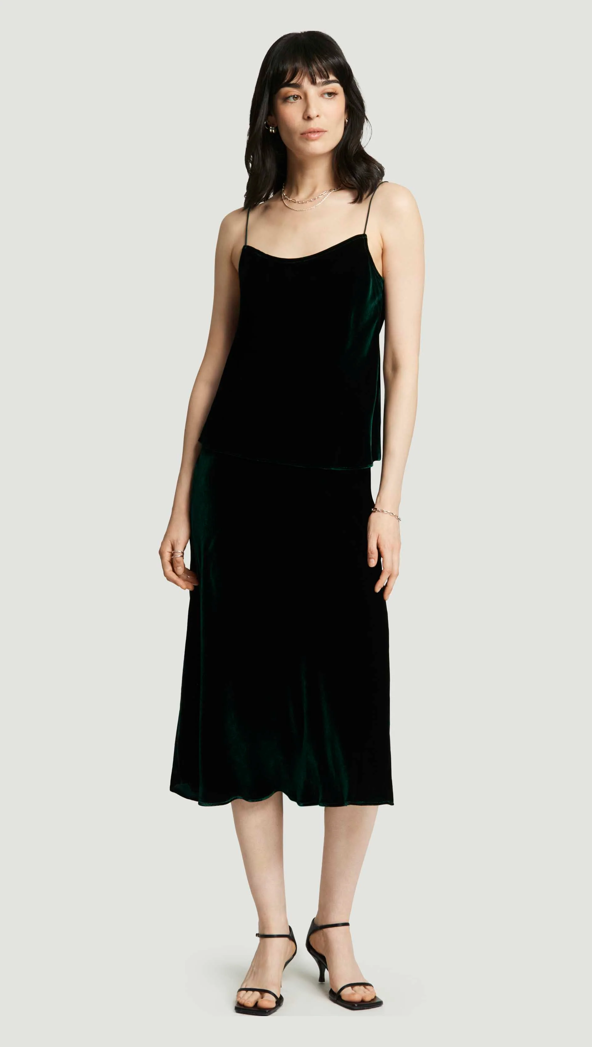 Camisole in Velvet | Deep Forest - Image 2