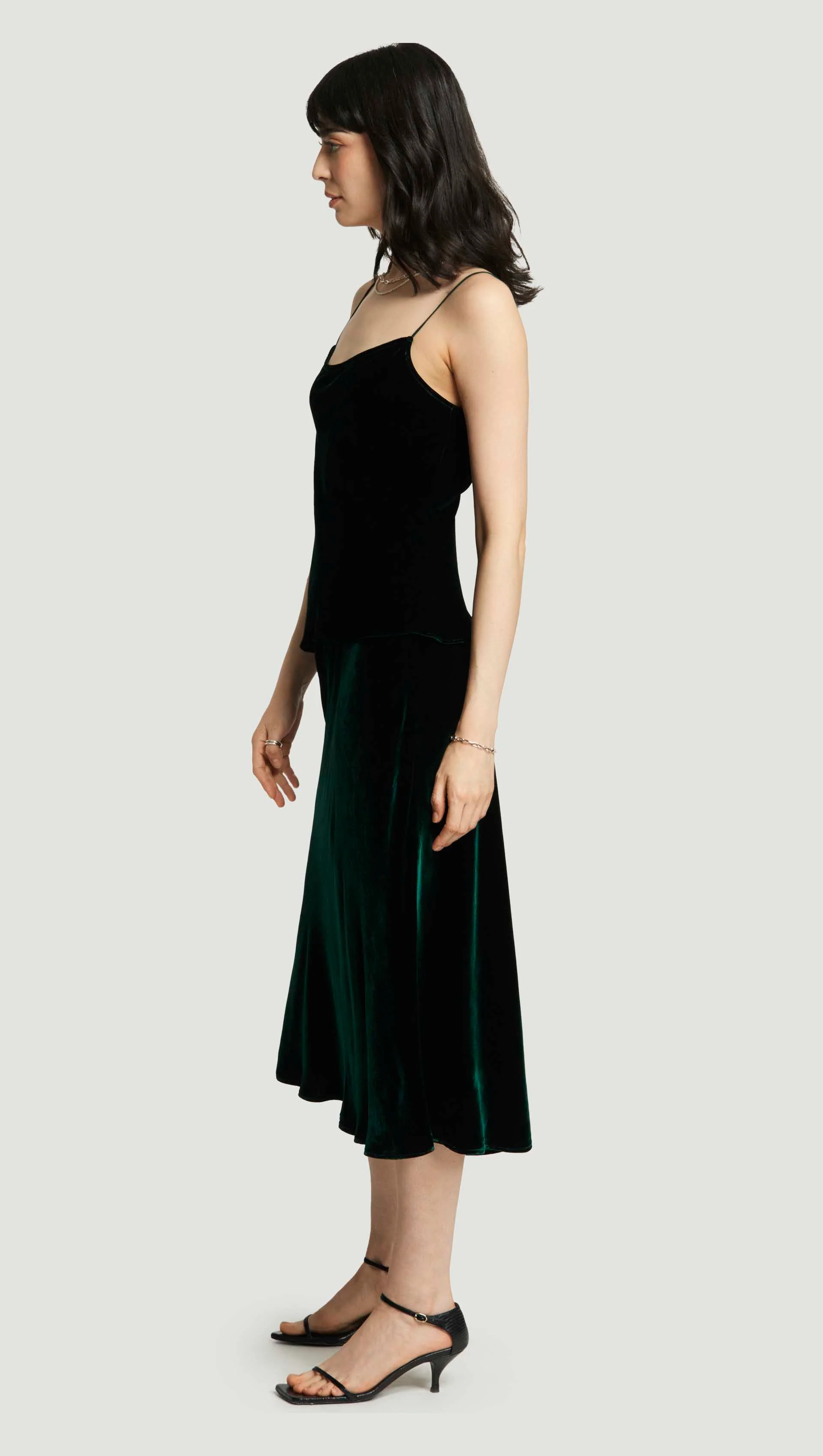 Camisole in Velvet | Deep Forest - Image 3