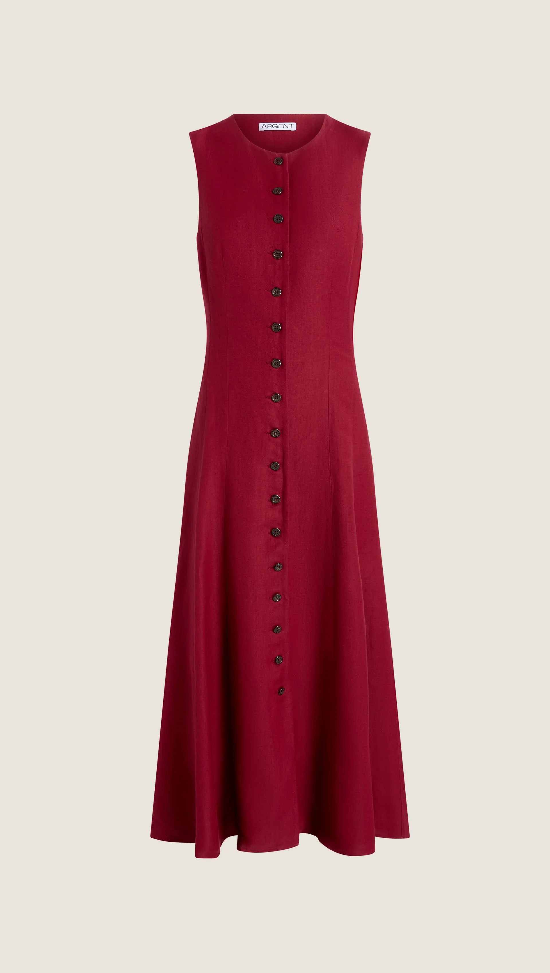 Carroll Dress in Viscose Linen | Maroon - Image 6