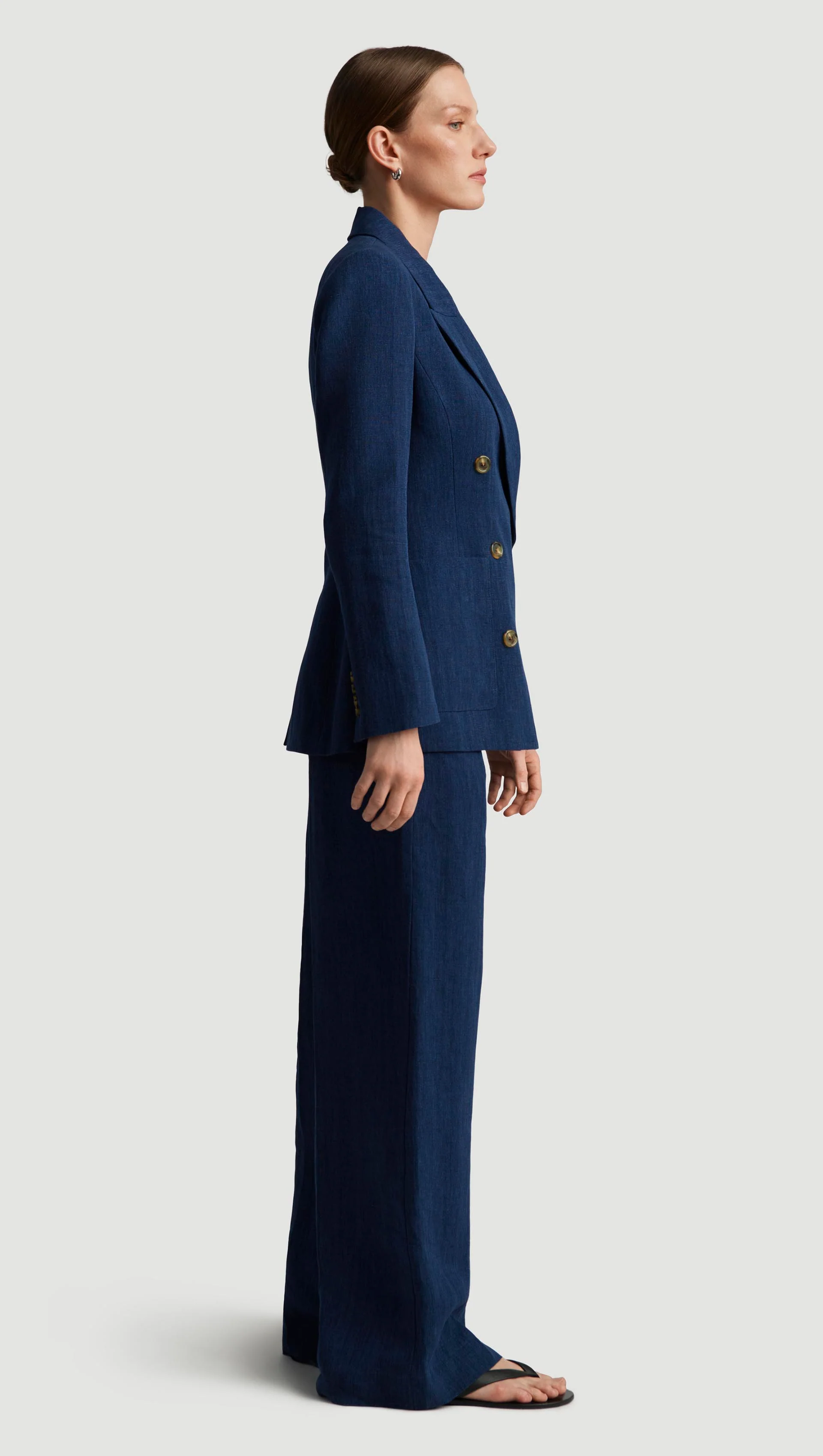 Chelsea Blazer in Linen | Denim - Image 3