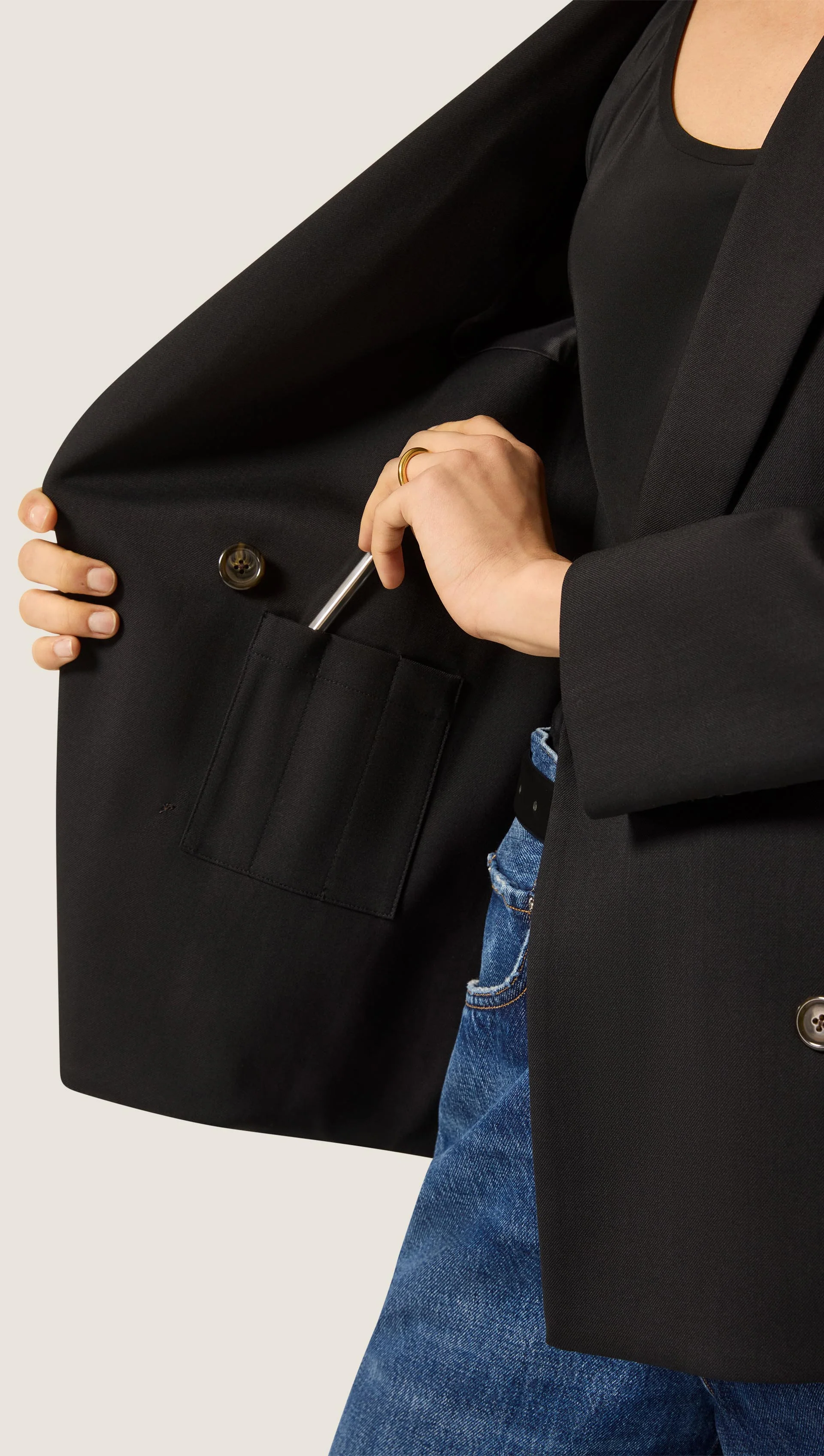 Chelsea Blazer in Seasonless Wool | Black - Image 7