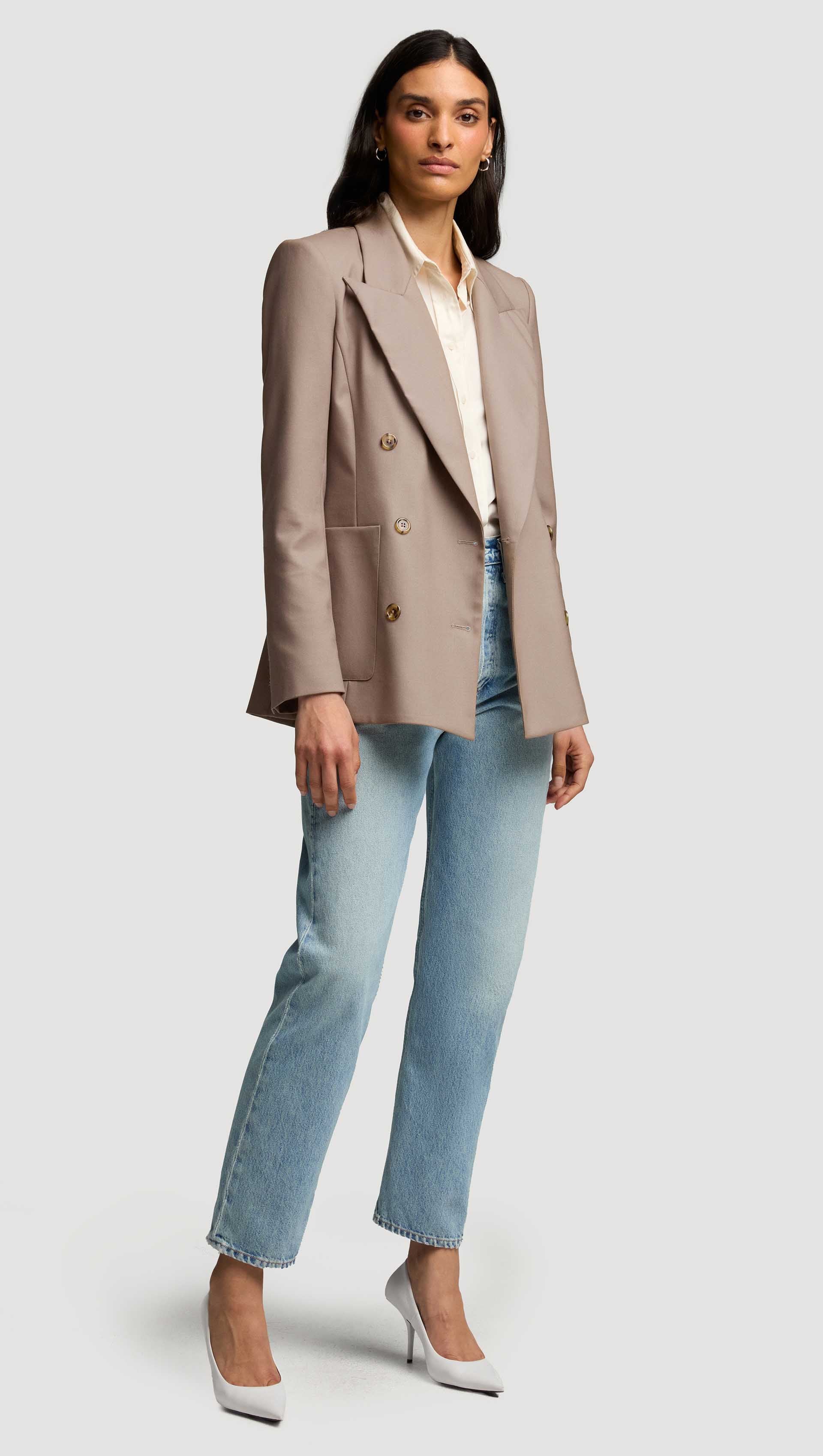 Chelsea Blazer in Seasonless Wool | Taupe - Image 6