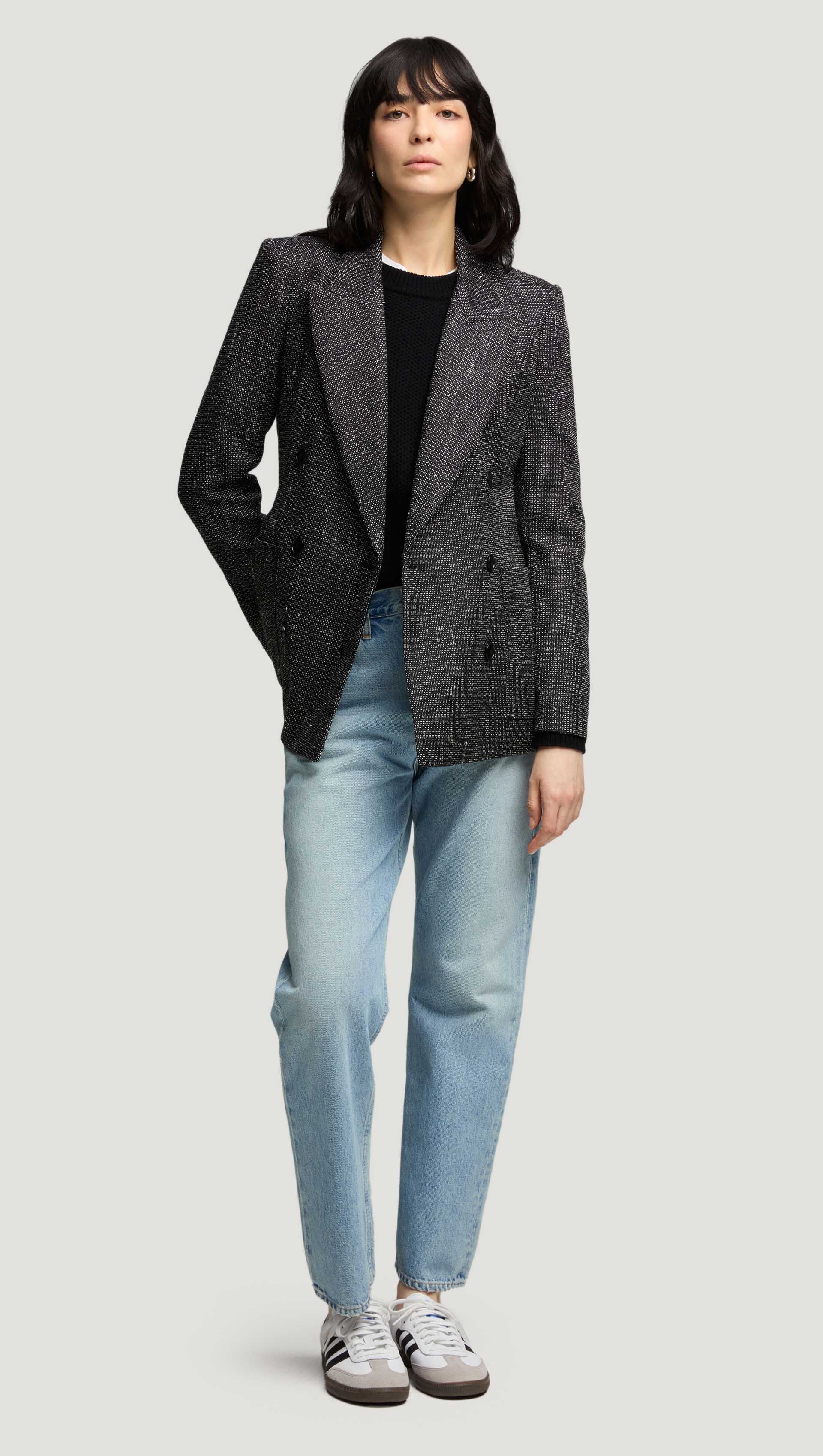 Chelsea Blazer in Tweed | Black/White - Image 7