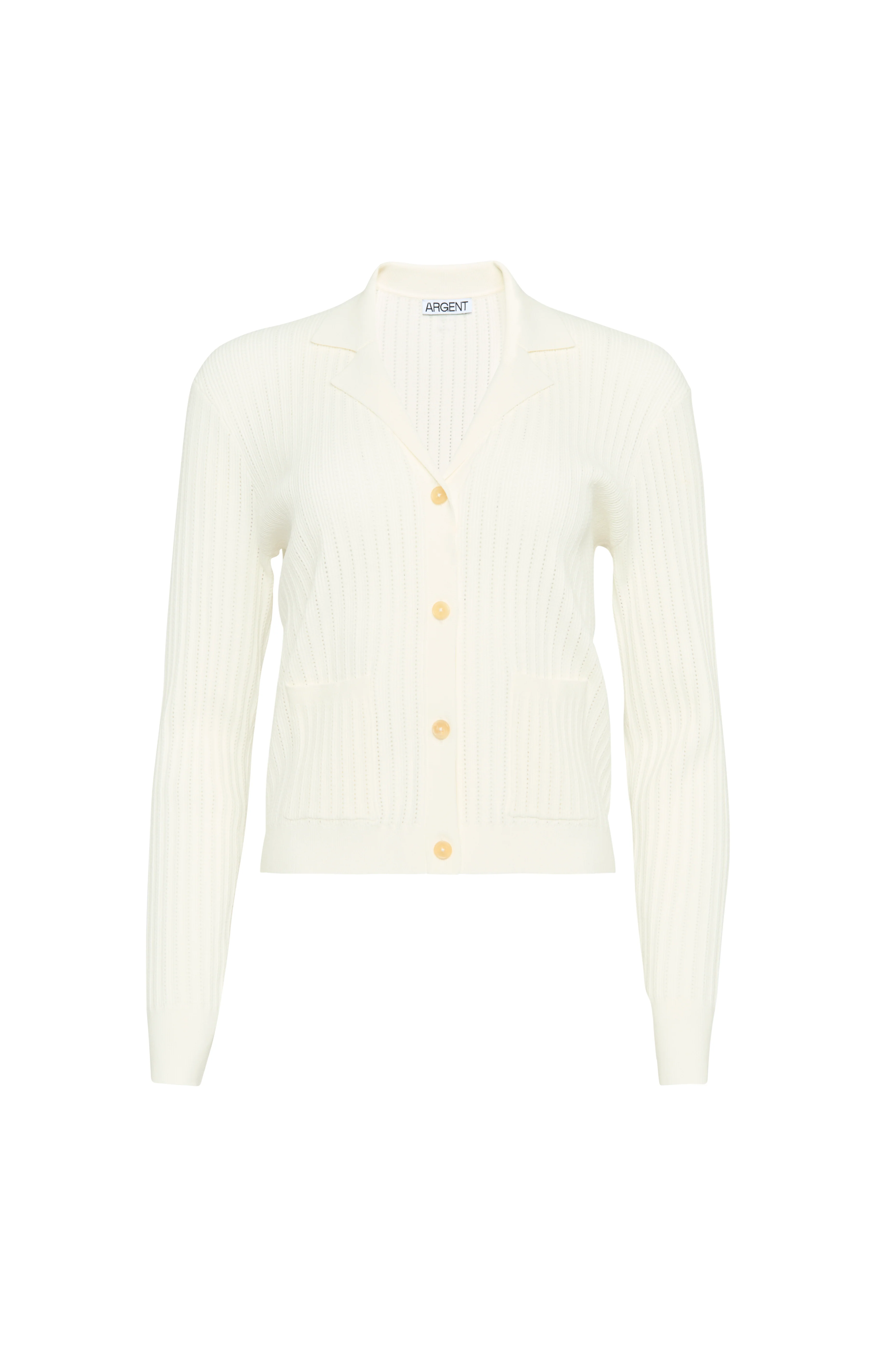 Collared Cardigan in Viscose Blend | Ivory - Image 6