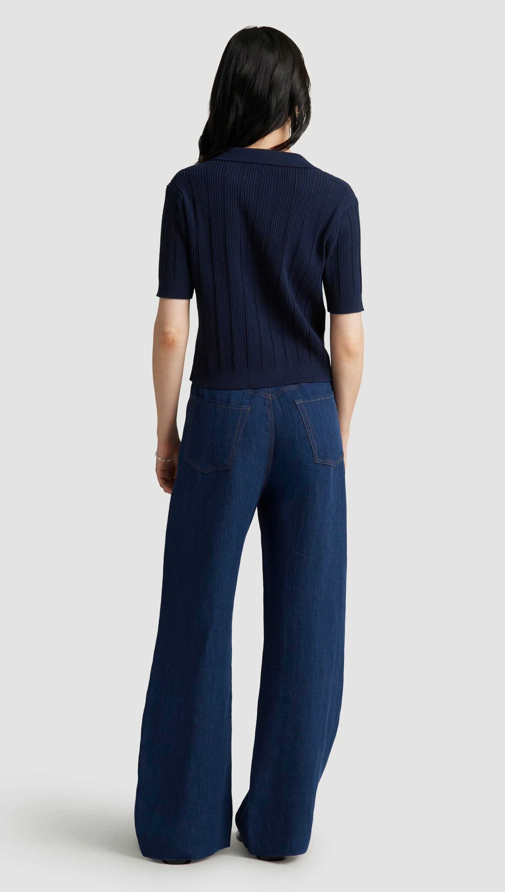Collared Pocket Knit in Cotton | Midnight - Image 5