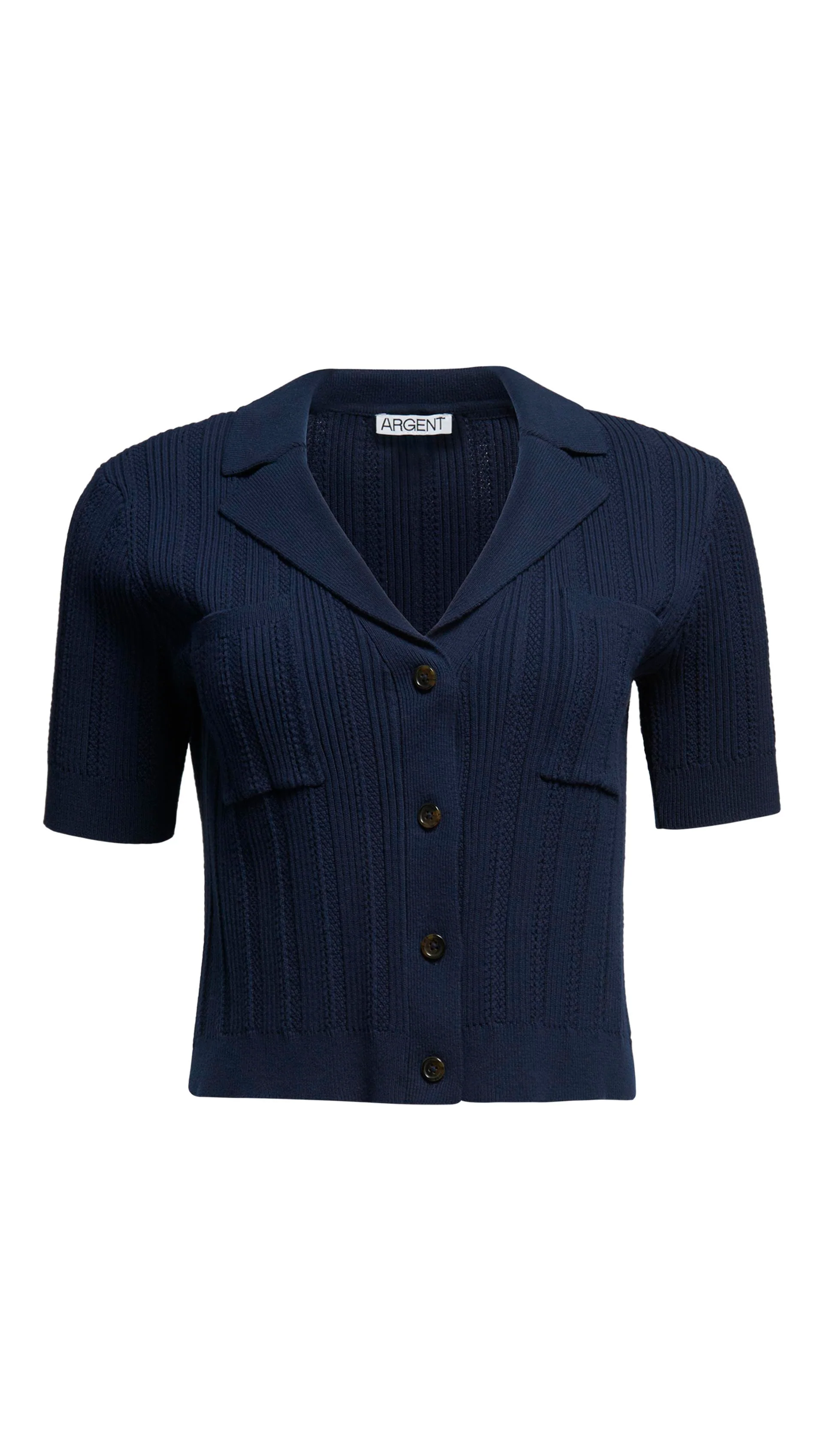 Collared Pocket Knit in Cotton | Midnight - Image 6