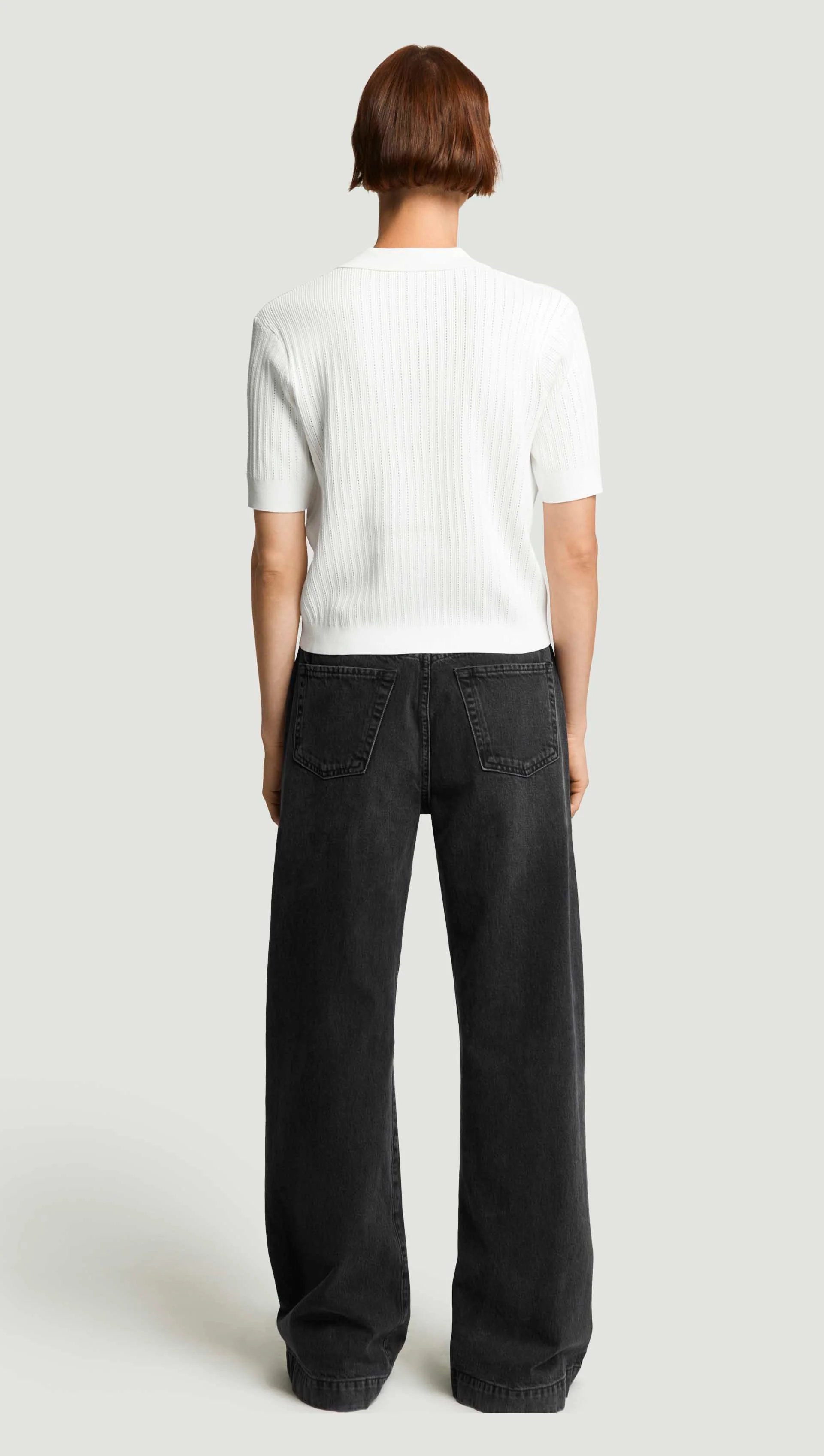 Collared Pocket Knit in Viscose Blend | Ivory - Image 5
