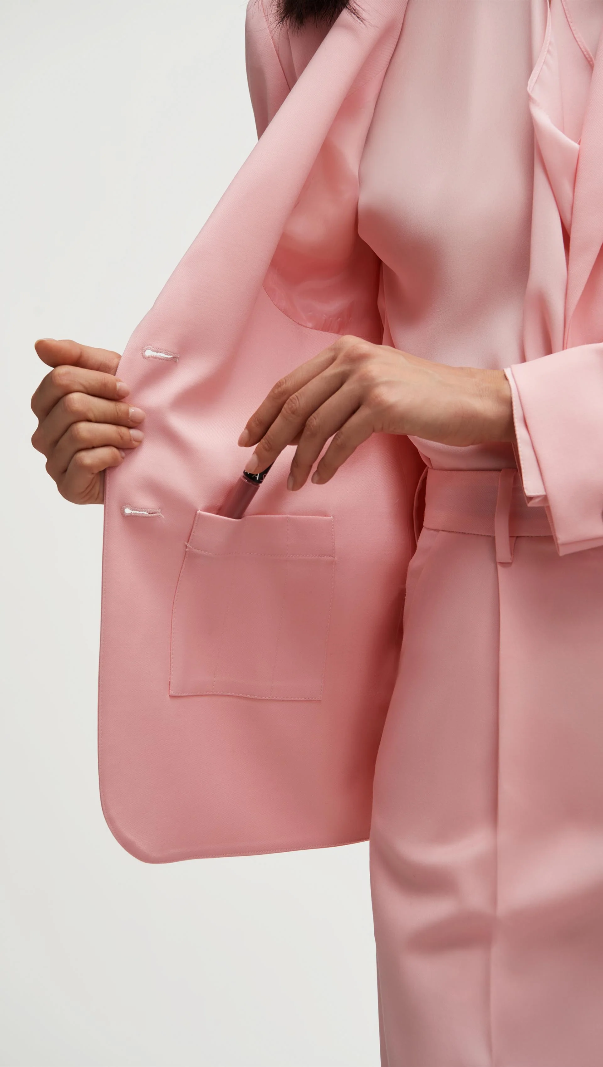 Copain Blazer in Seasonless Wool | Soft Pink - Image 3