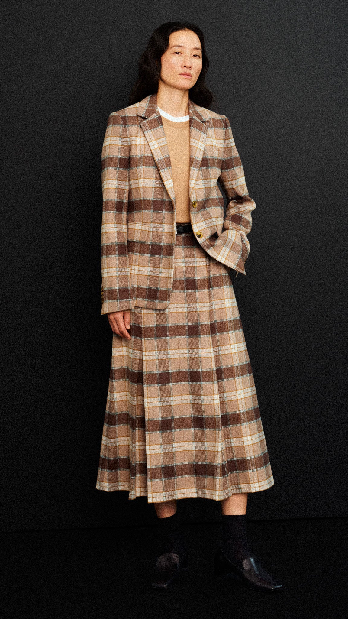 Copain Blazer in Wool | Brown Plaid - Image 9