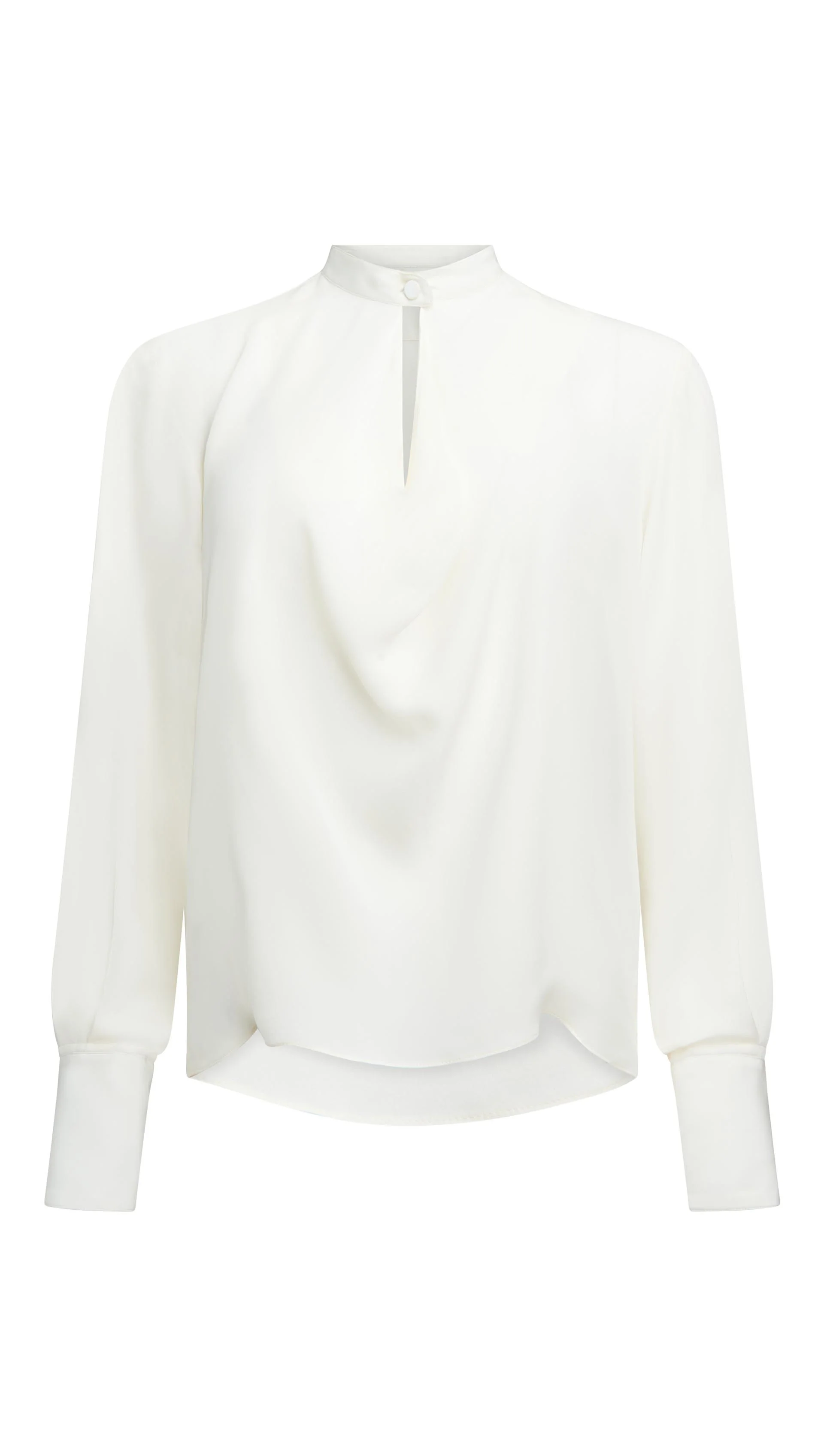 Cowl Neck Blouse in Double Georgette | Ivory - Image 9