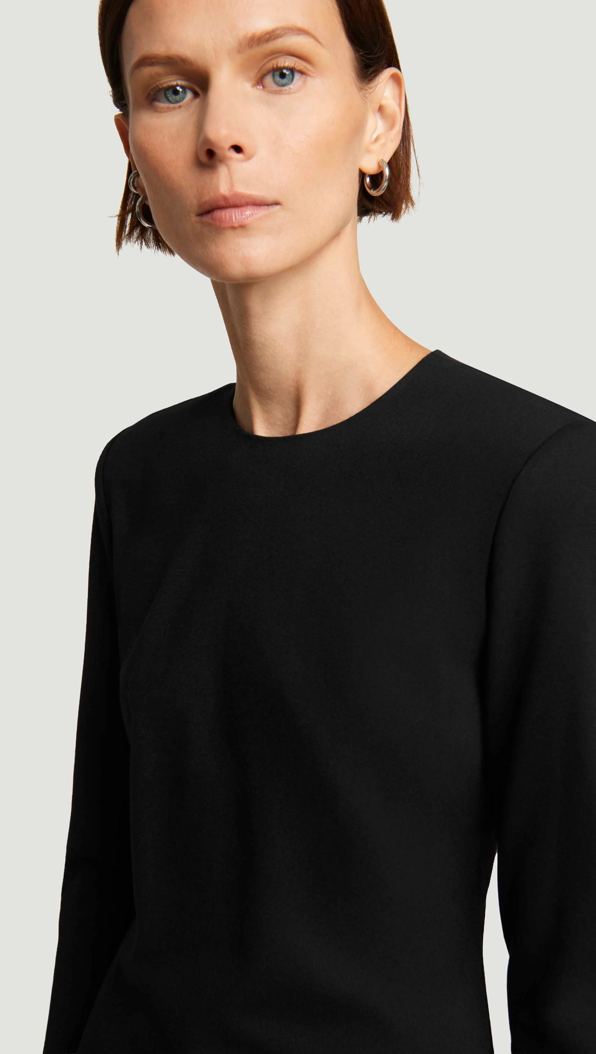 Crewneck Dress in Wool Jersey | Black - Image 4