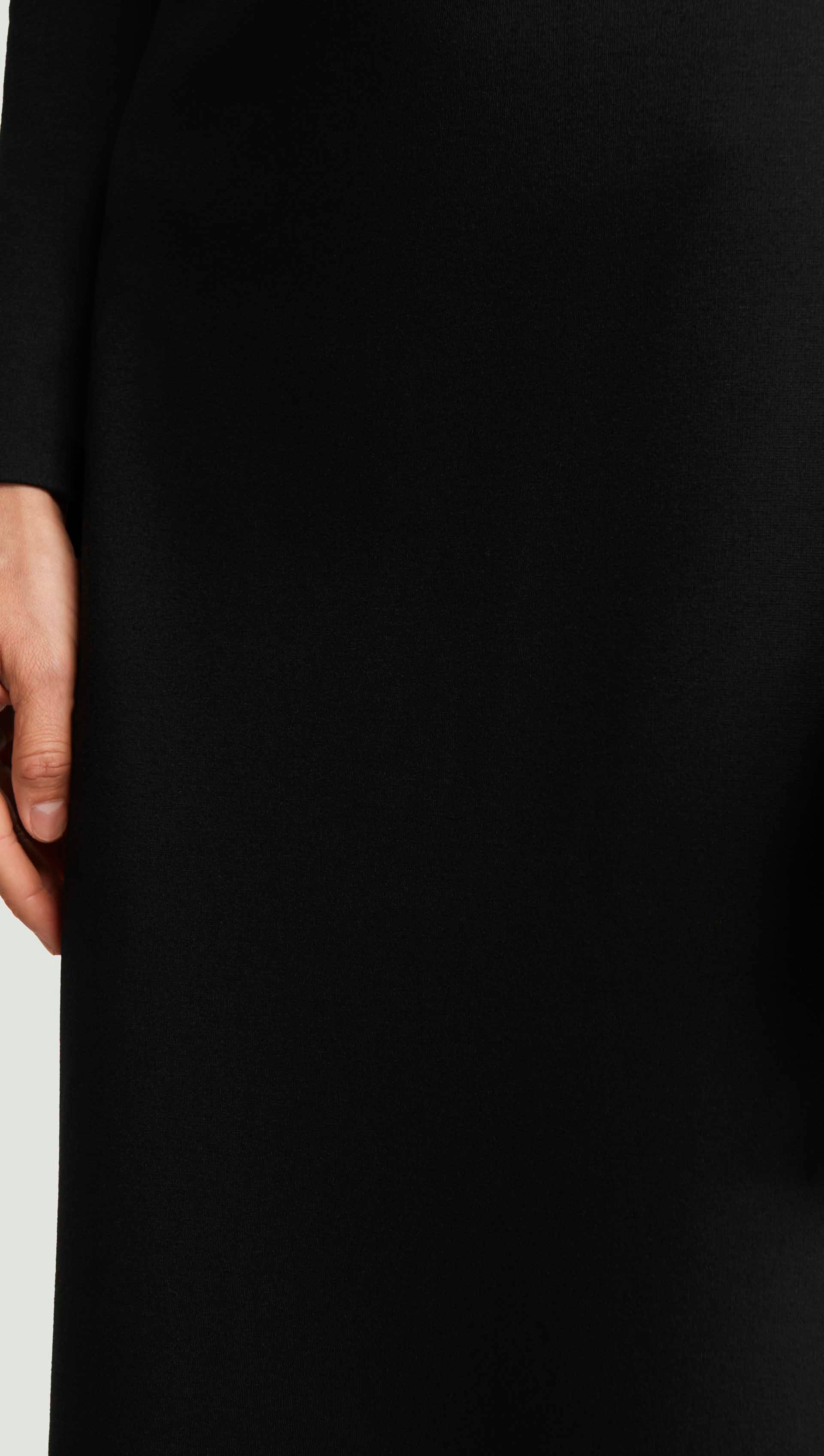 Crewneck Dress in Wool Jersey | Black - Image 5