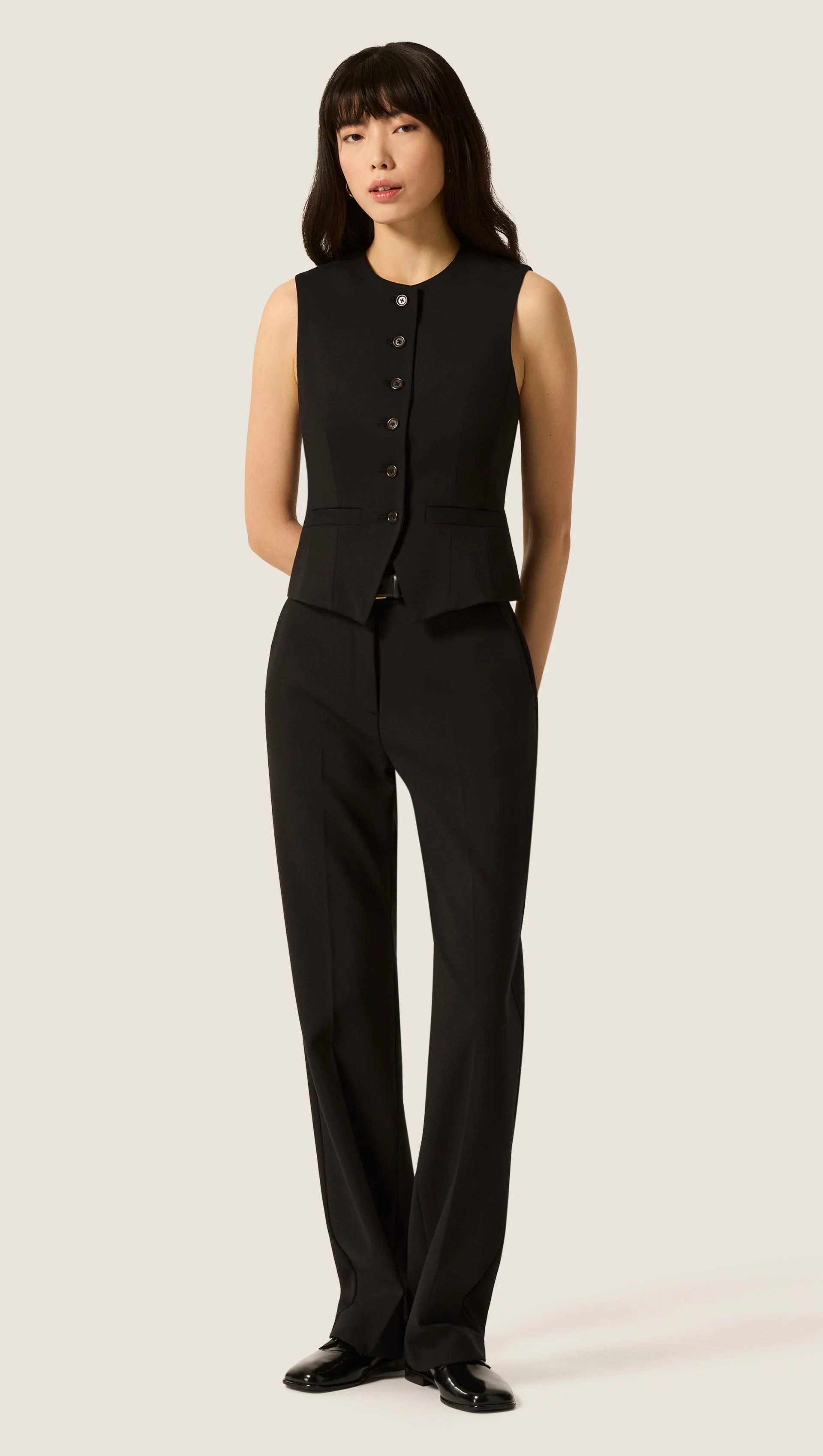 Cutaway Vest in Seasonless Wool | Black - Image 3
