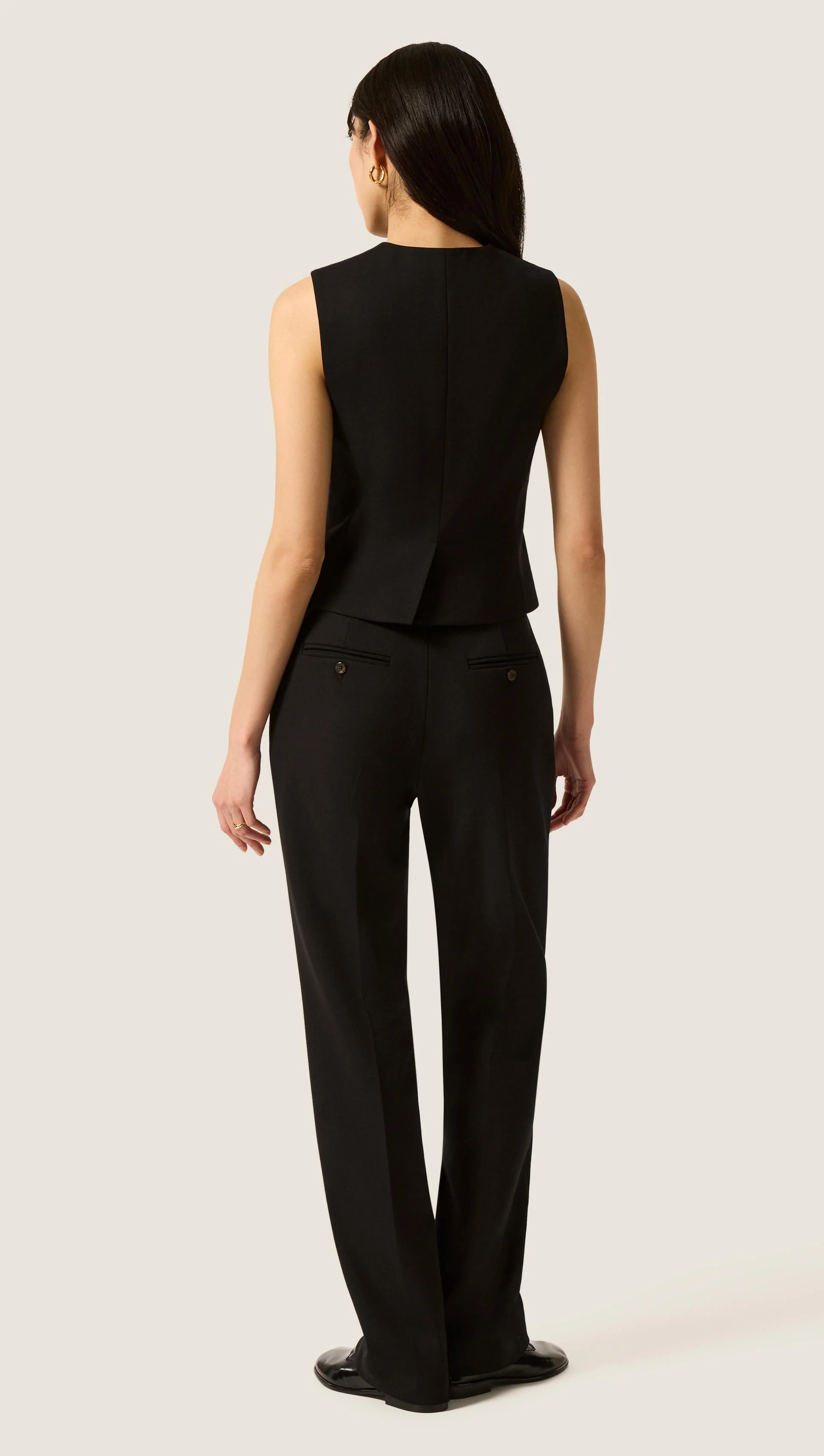 Cutaway Vest in Seasonless Wool | Black - Image 5