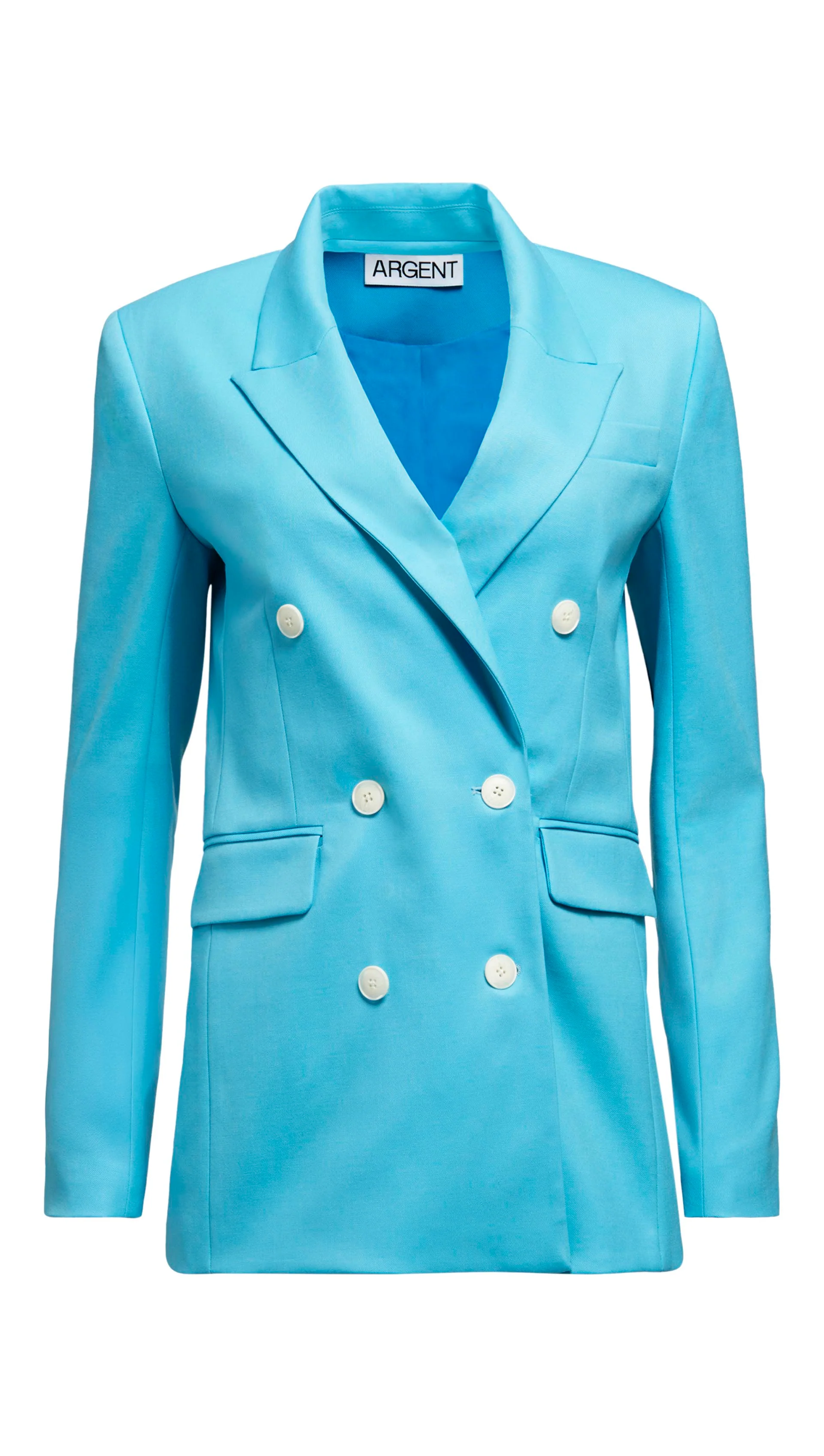 Double-Breasted Blazer in Seasonless Wool | Aqua - Image 10