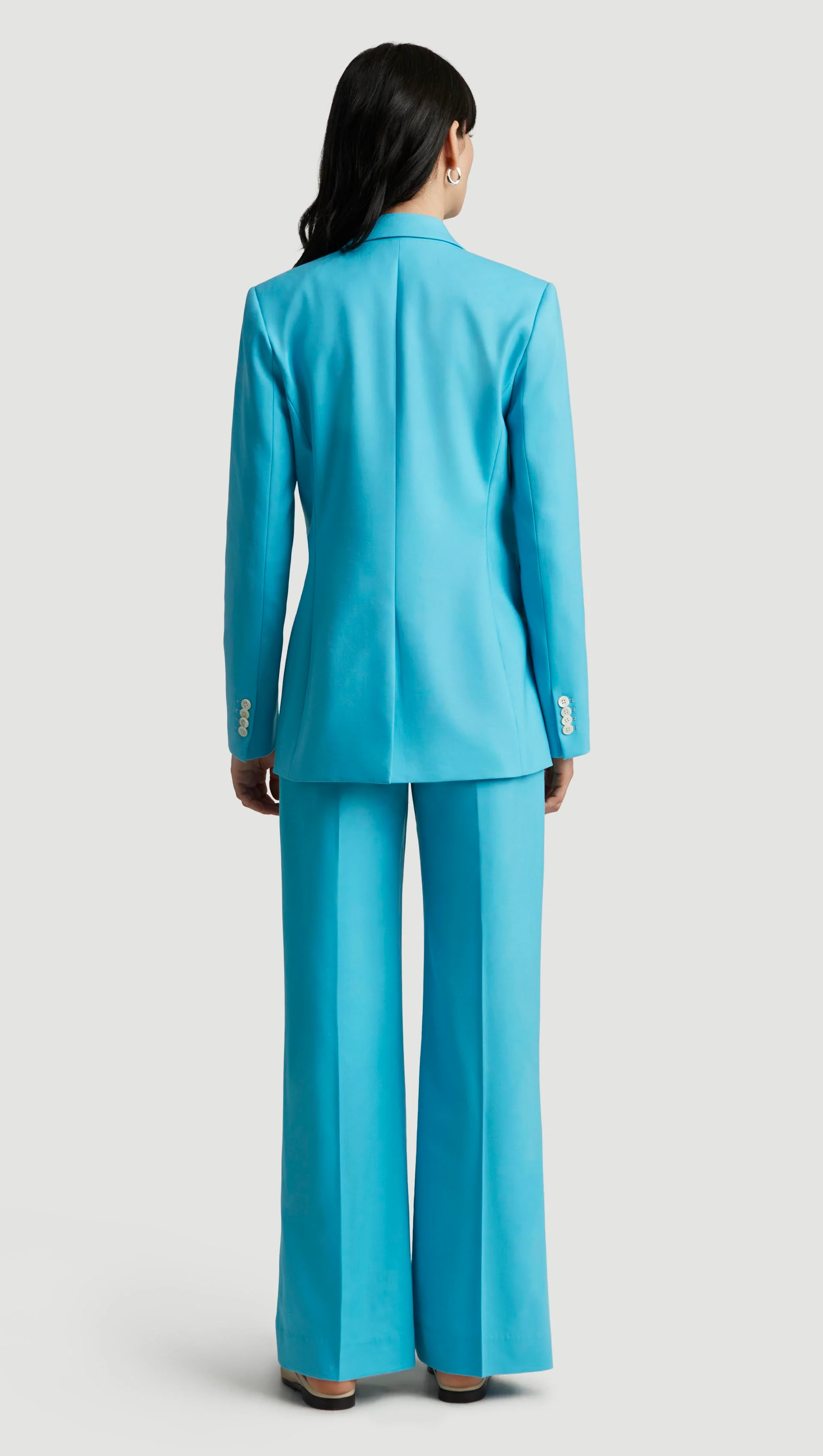 Double-Breasted Blazer in Seasonless Wool | Aqua - Image 5