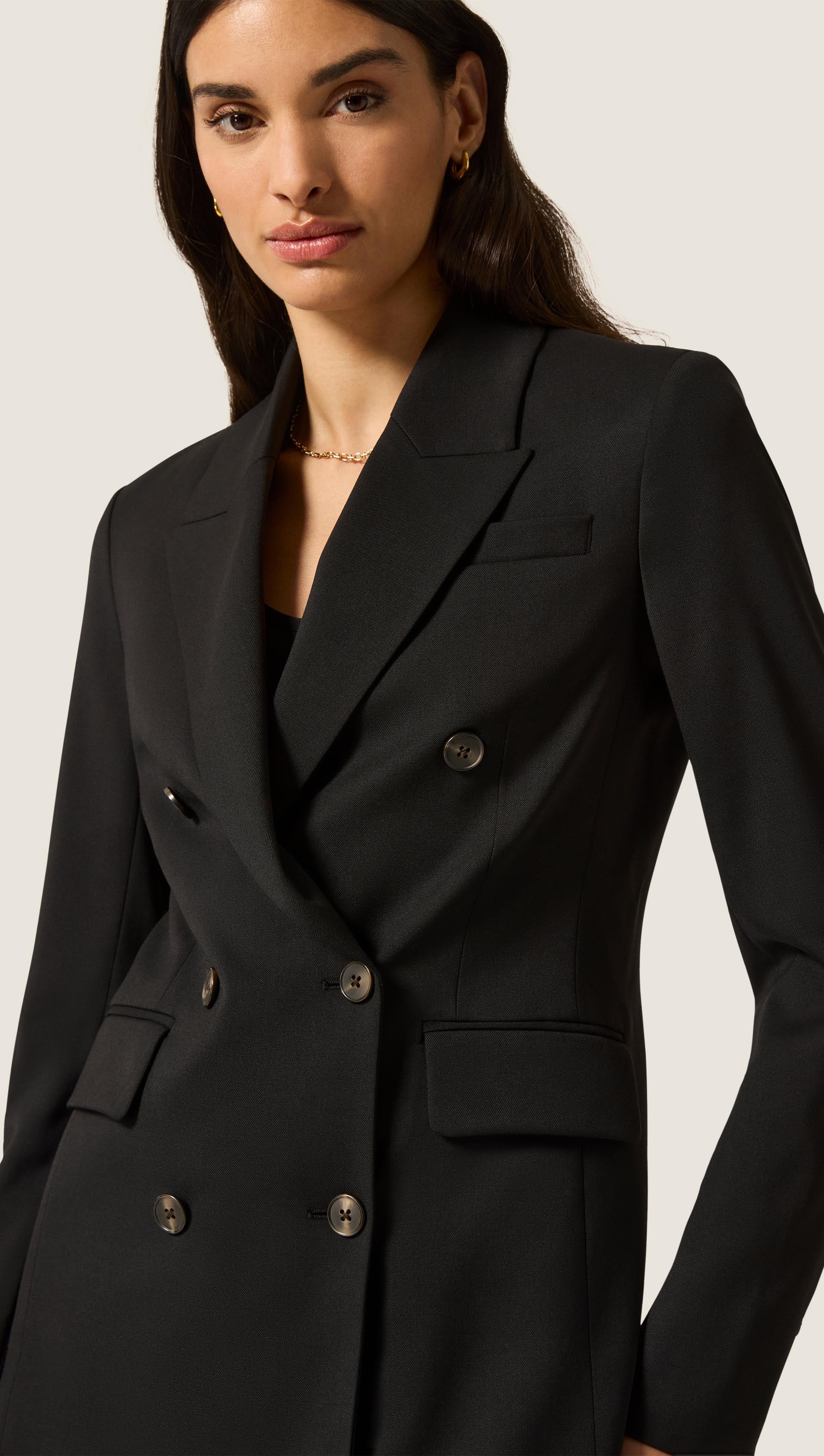Double-Breasted Blazer in Seasonless Wool | Black - Image 3